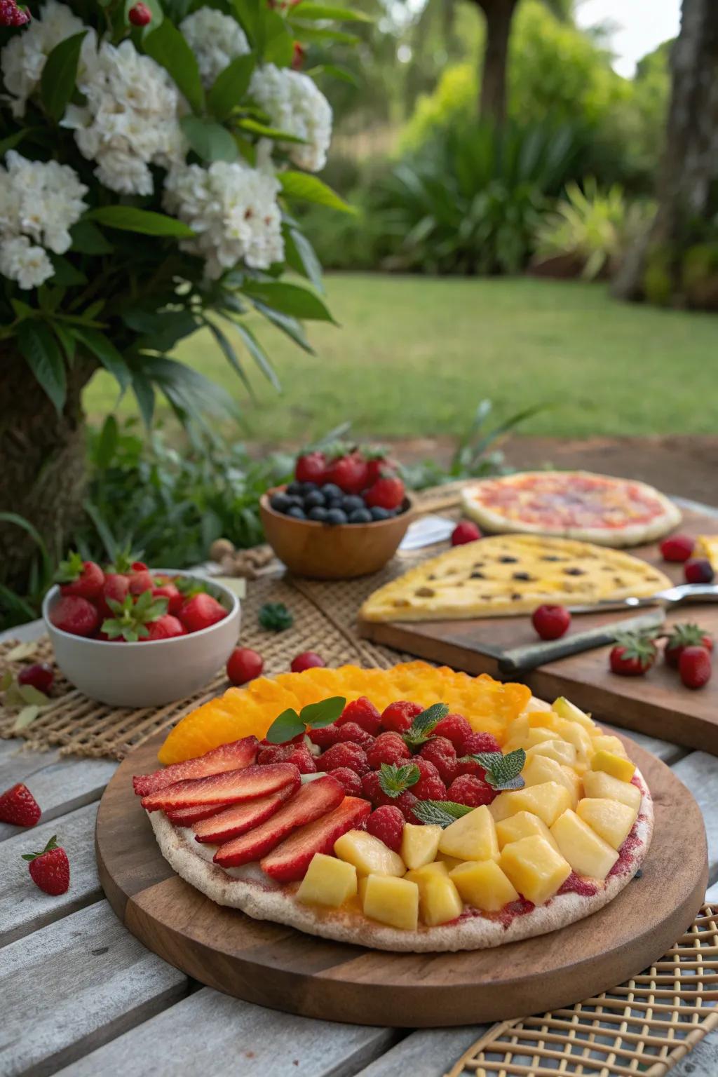Fruit displays offer a healthy, visually stunning dessert option.