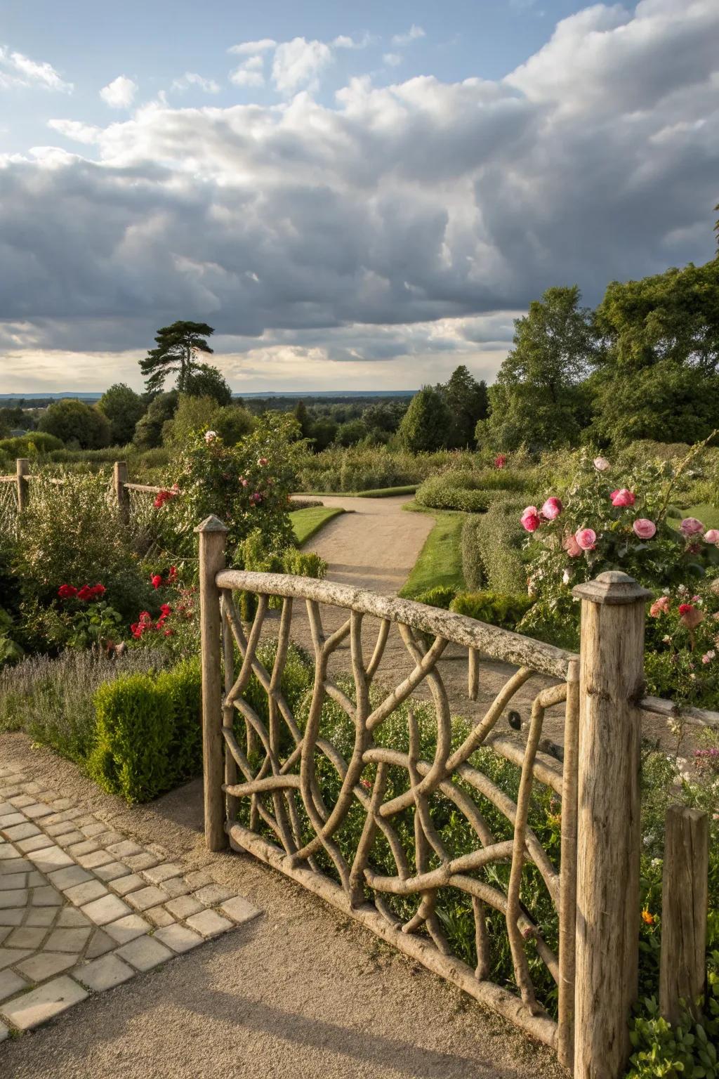 A decorative pattern fence allows for personalized garden expression.