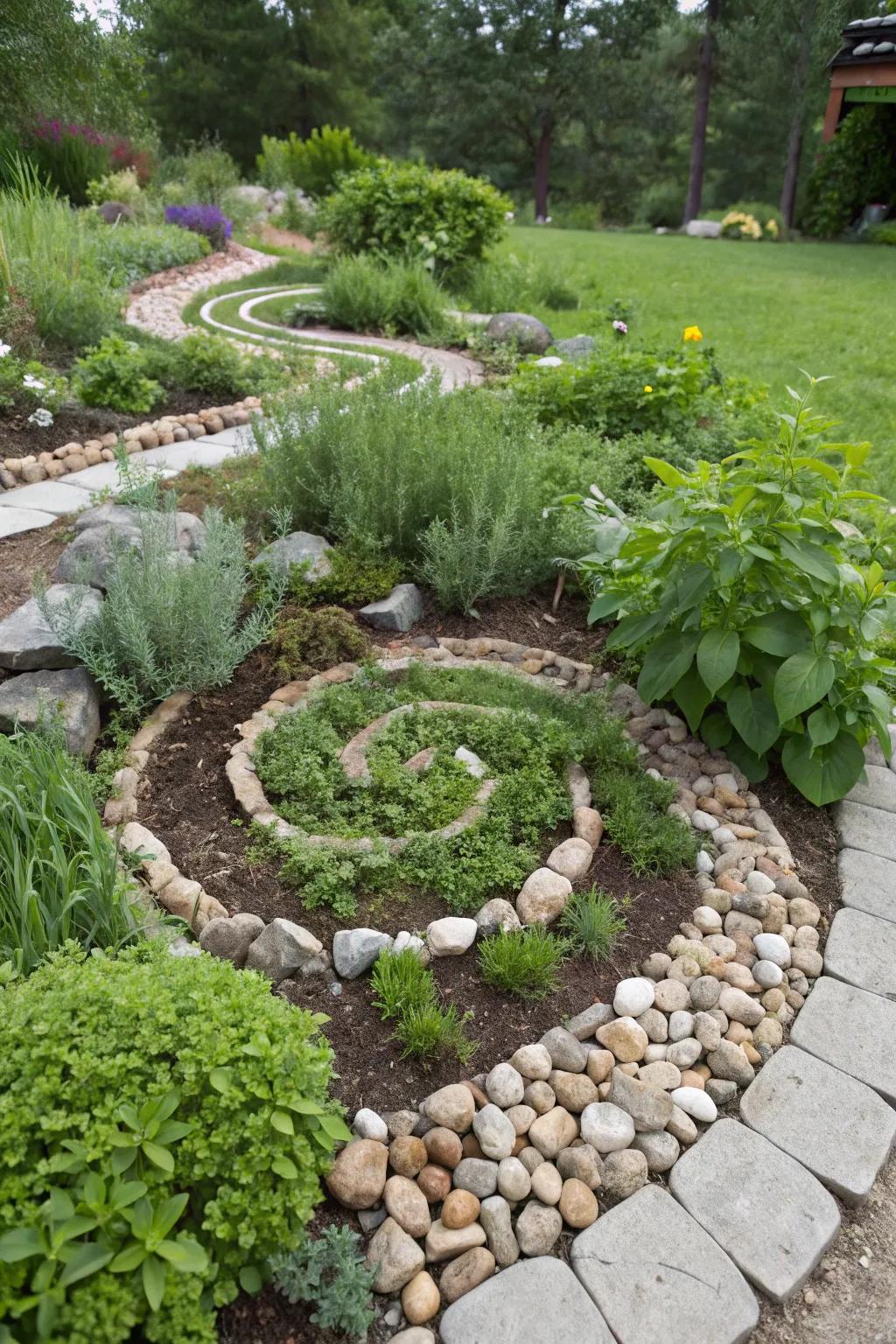 An herb spiral is a functional and beautiful garden focal point.