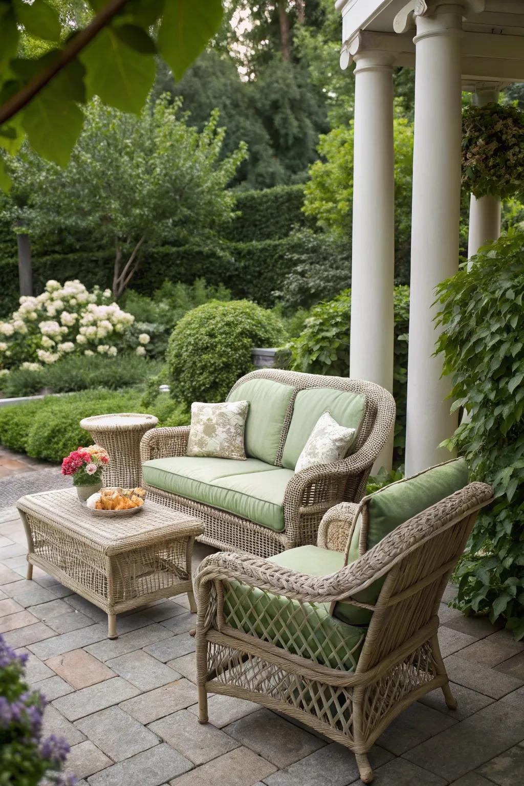 Embrace timeless elegance with a classic wicker set.