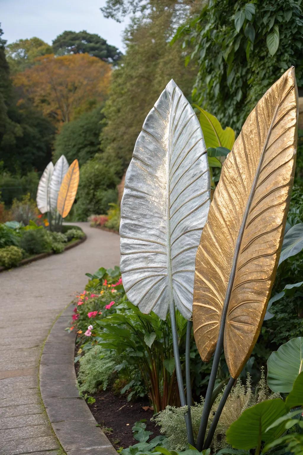 Add a modern twist with painted leaves.