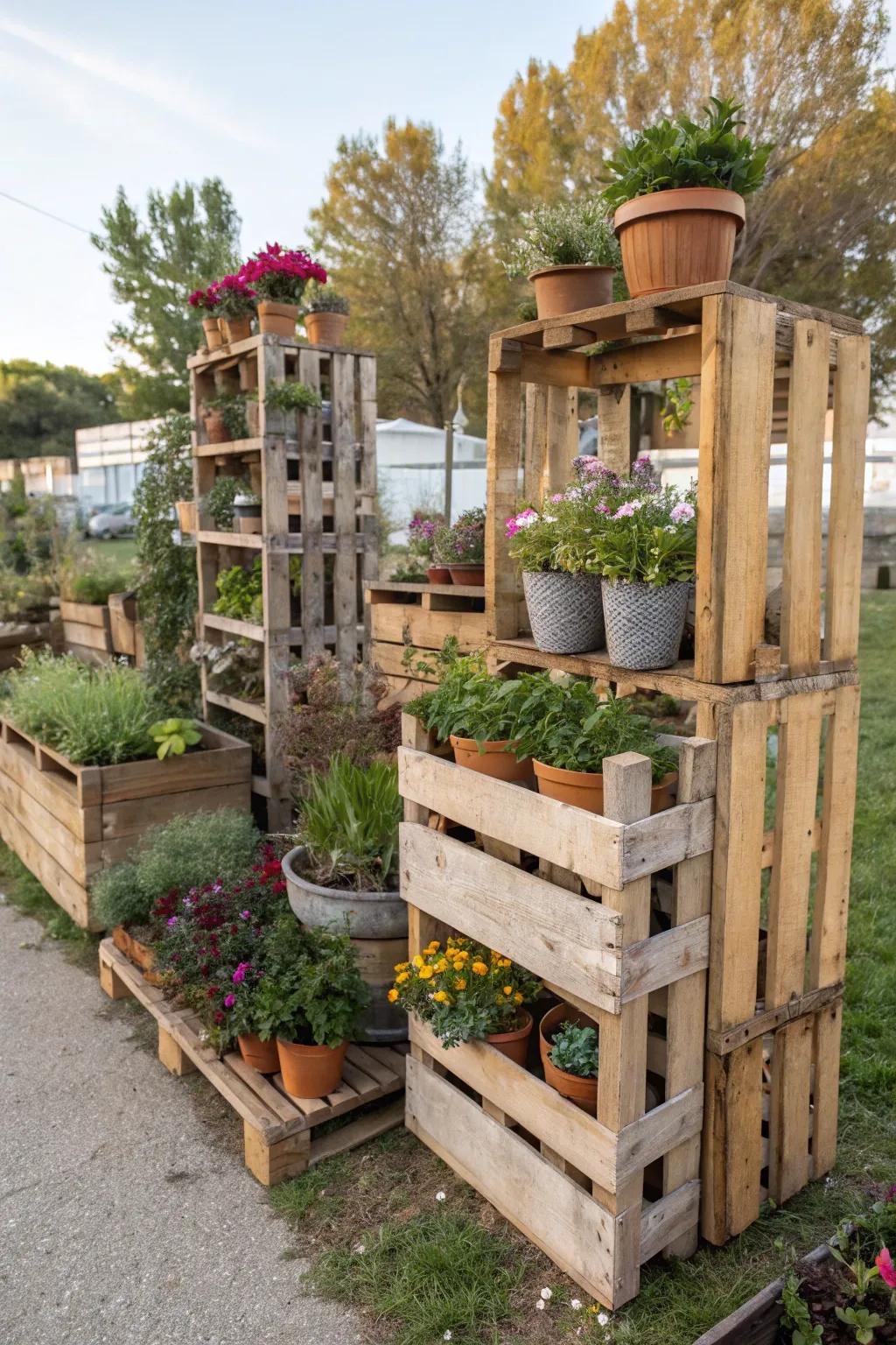 Add character with creative upcycled structures.