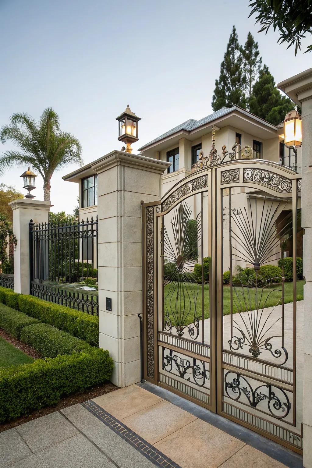 An Art Deco gate that adds glamour and sophistication.