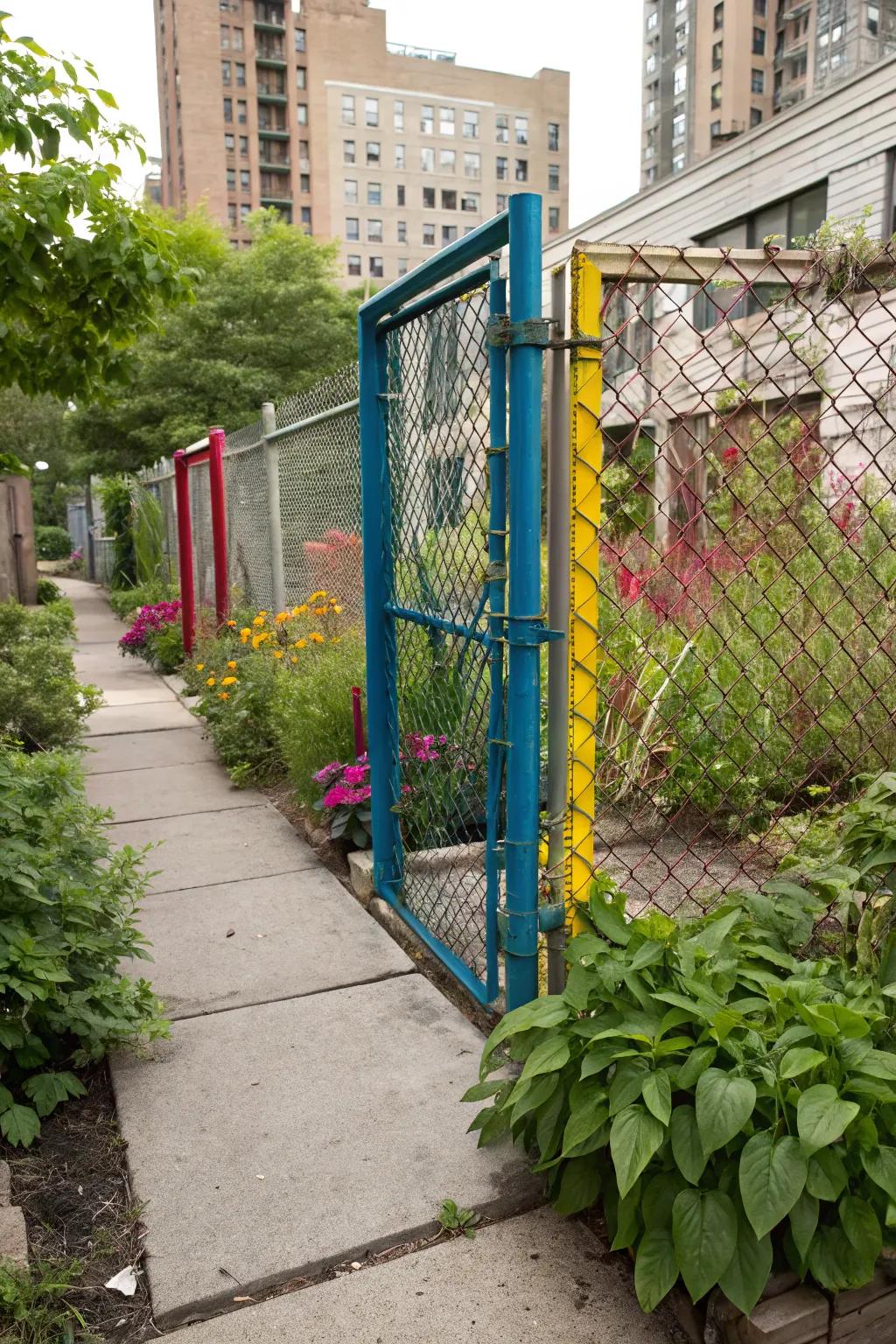 Chain link gates can be both functional and stylish with a twist.