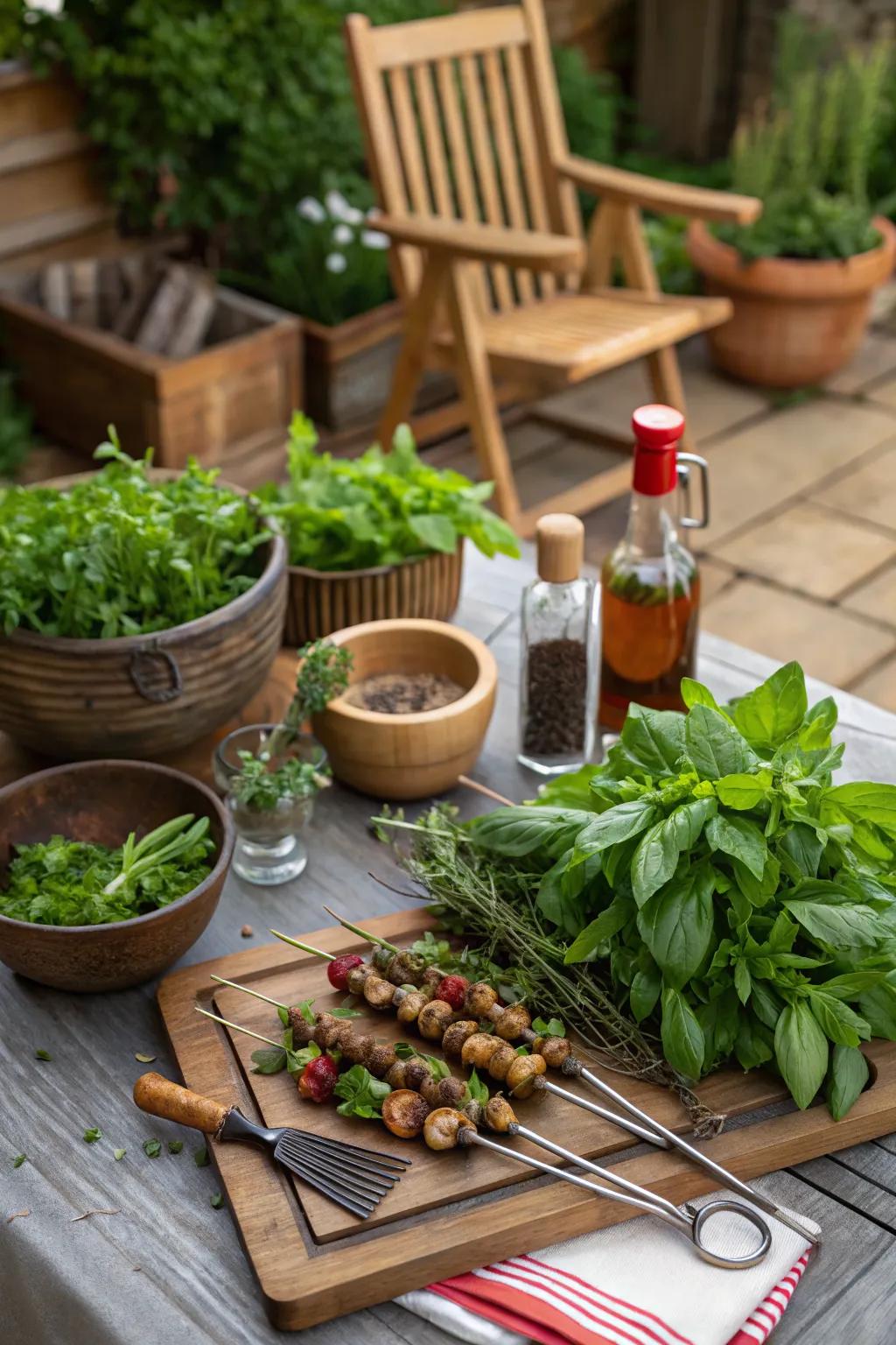 Garden-fresh herbs bring vibrant flavors to your grilling experience.