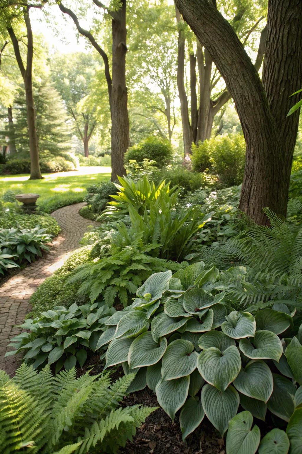 Under tree planting transforms bare spots into lush green havens.