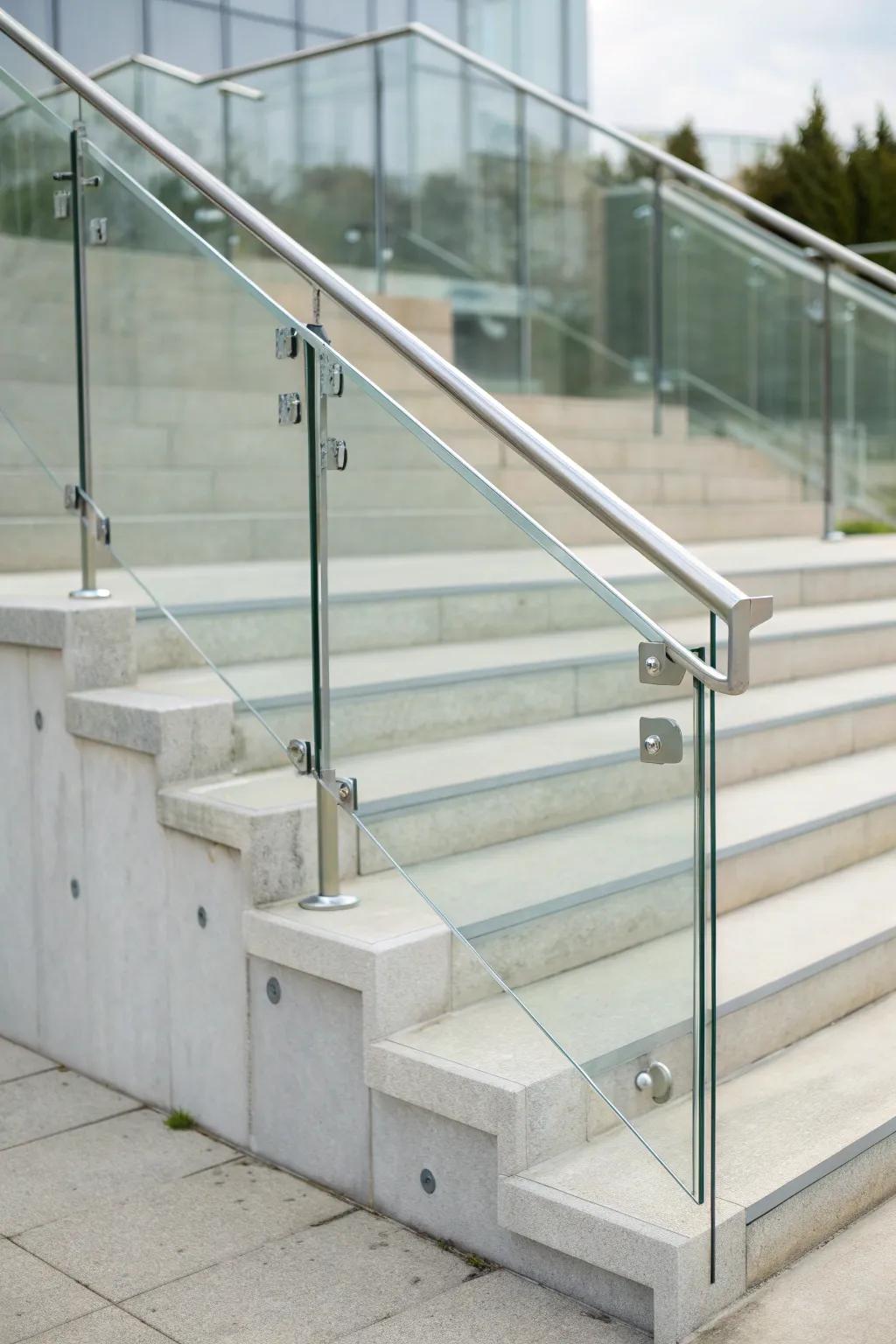 Glass panels offer a sleek and unobtrusive design.