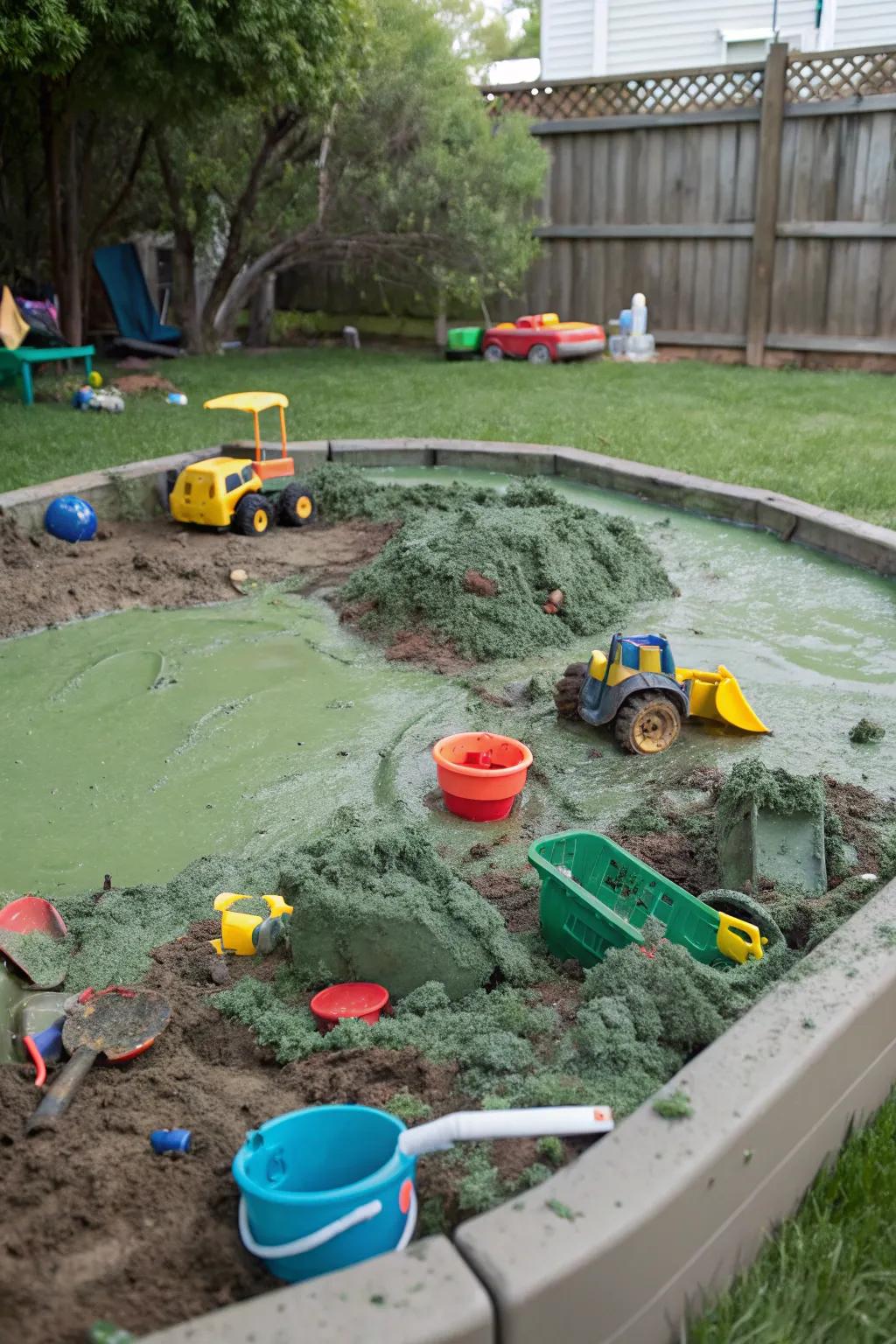 Dive into the messy fun of a monster mud pit.