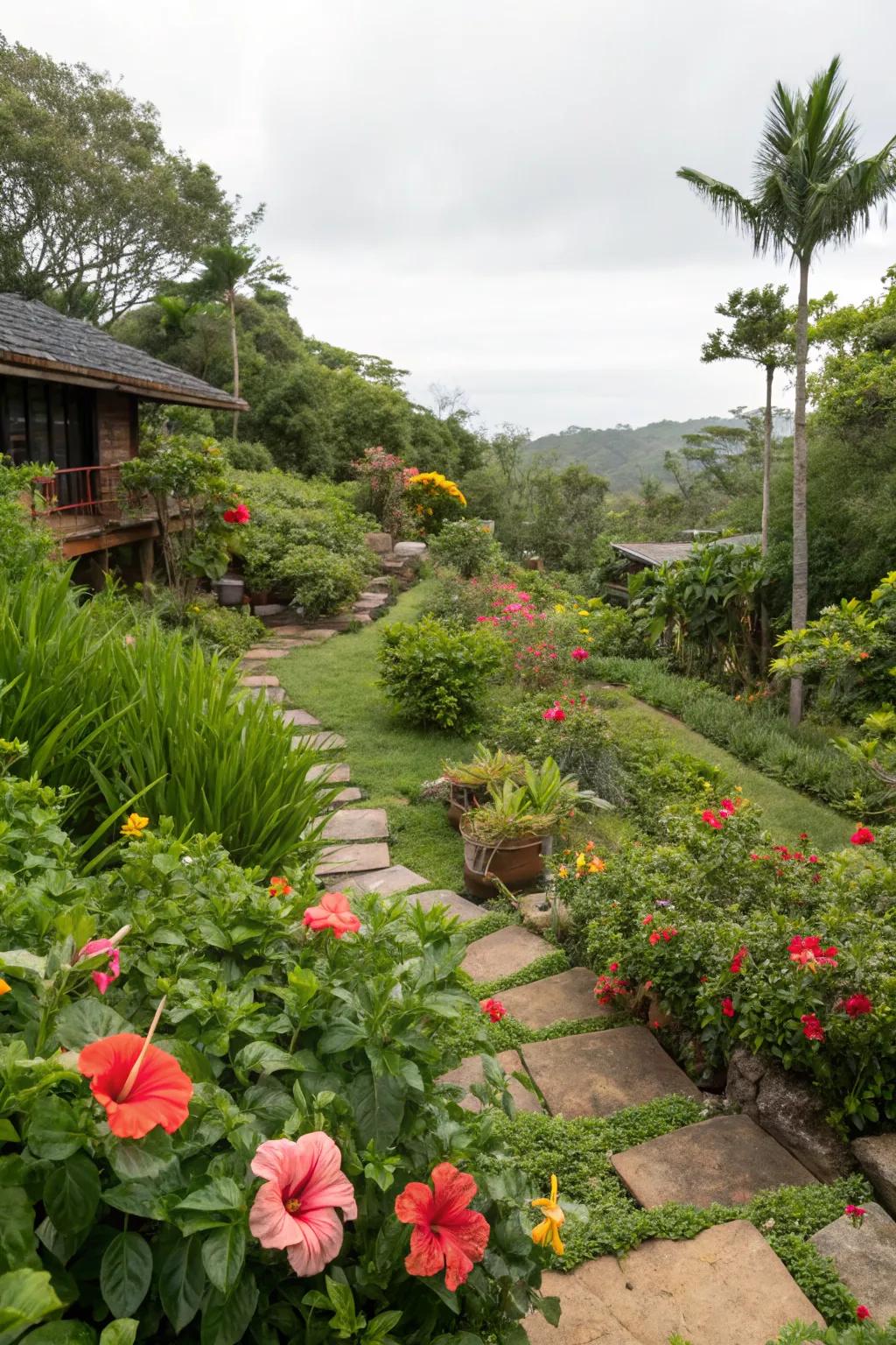 Create a sustainable oasis with eco-conscious hibiscus plantings.
