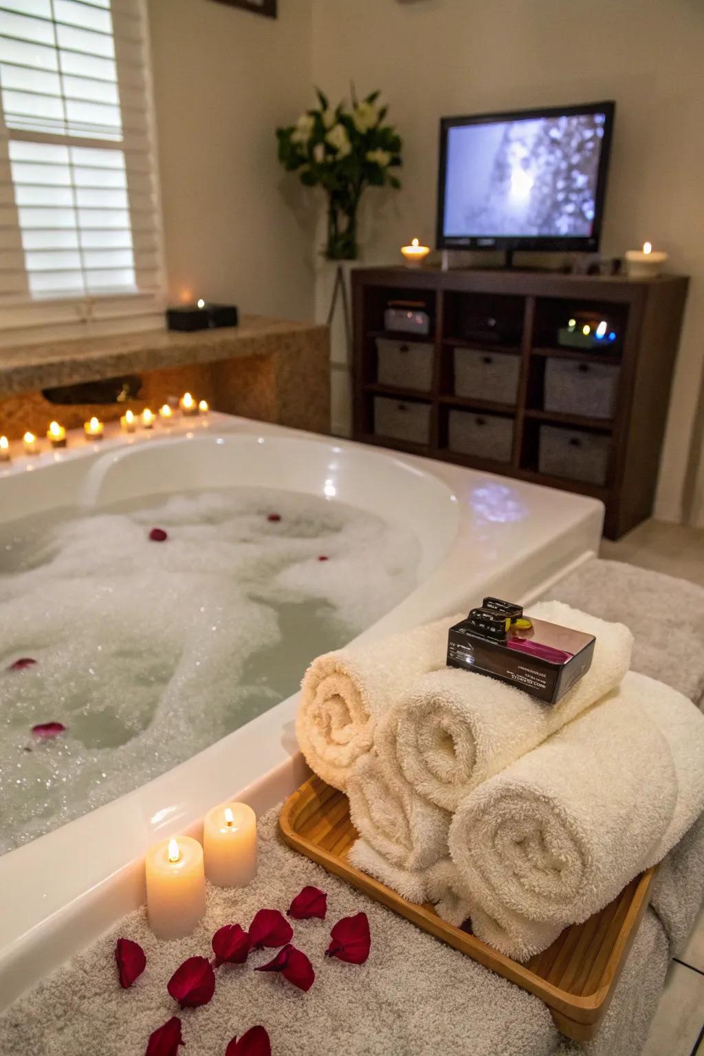 Entertainment options add a personalized touch to your spa.