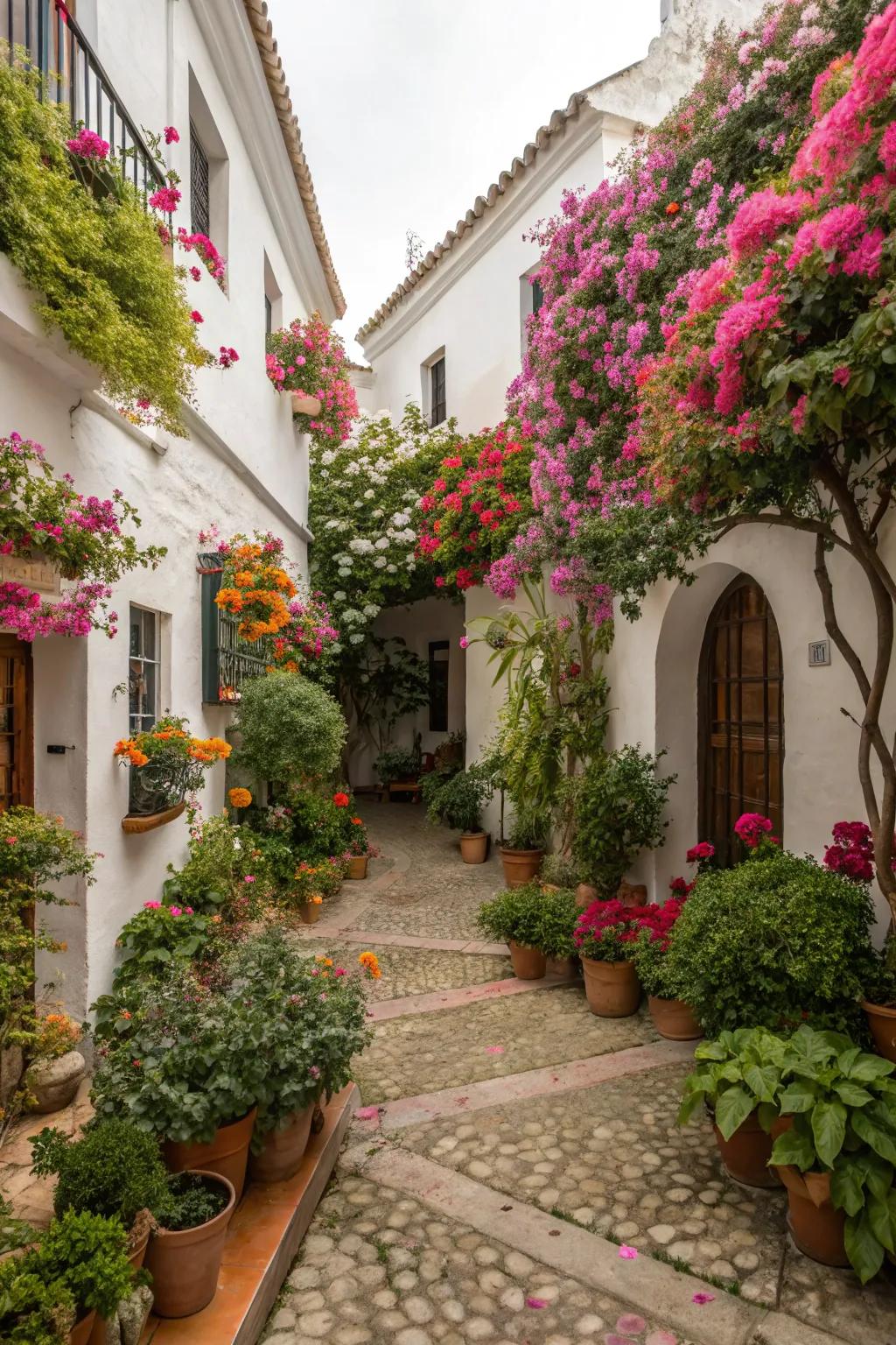 Seasonal plants ensure your courtyard is always in bloom.