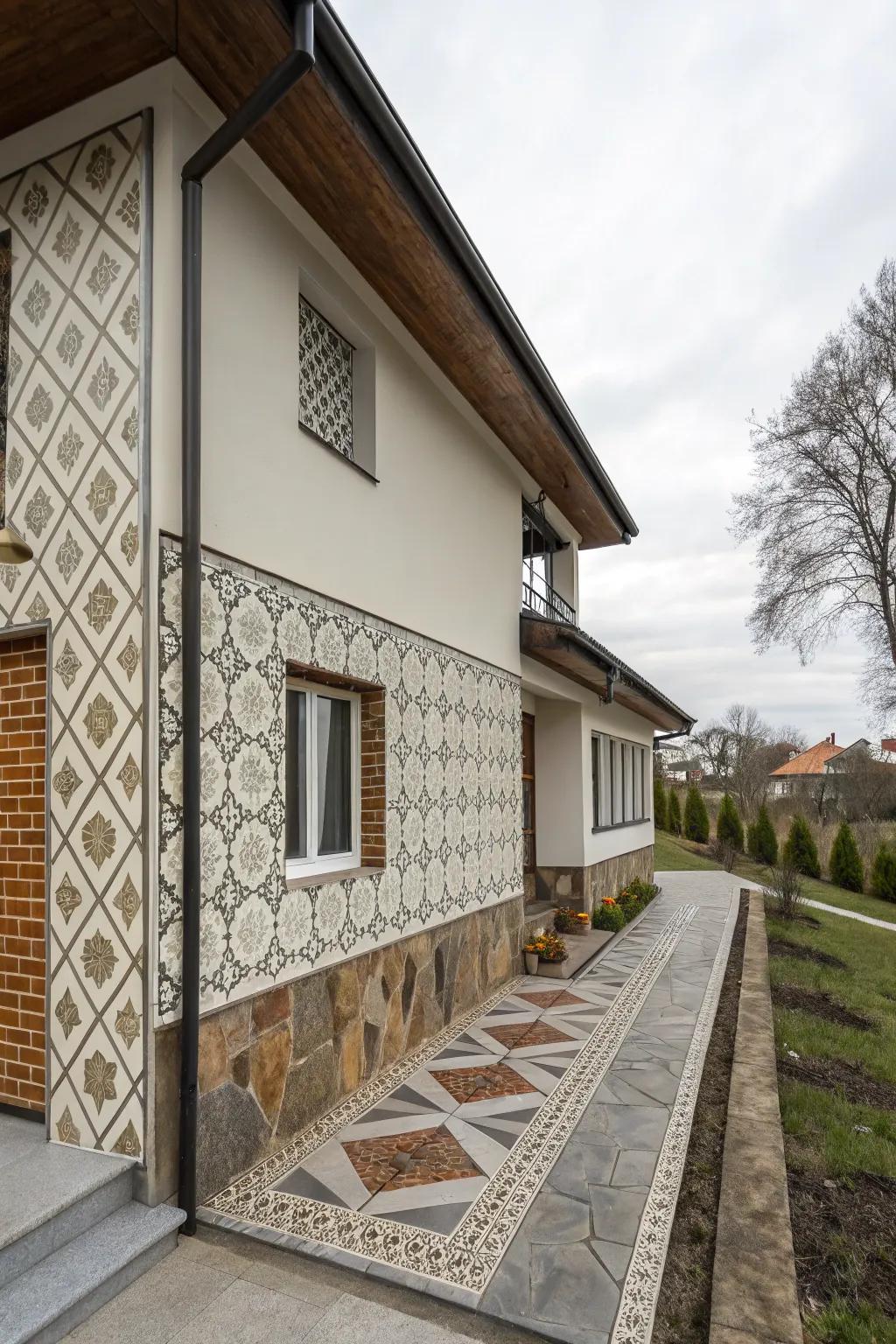 Geometric patterns add a modern twist to your home's exterior.
