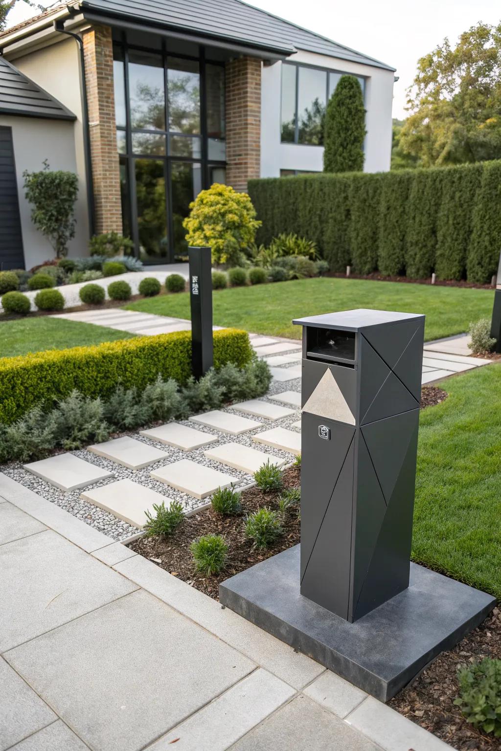 A geometric mailbox that adds modern artistry