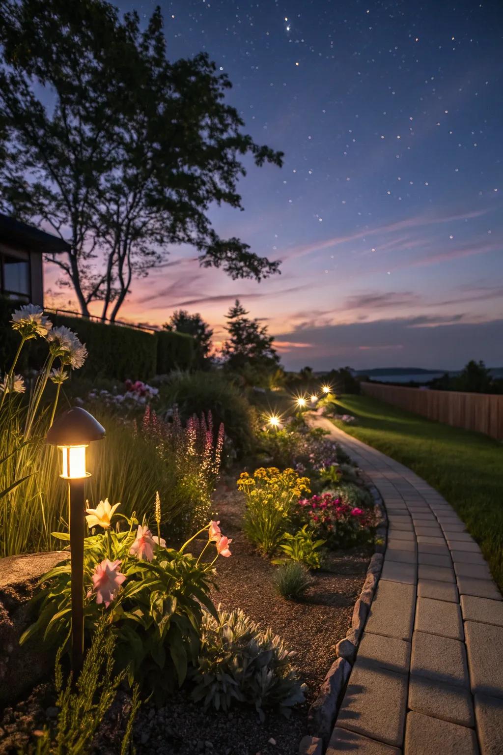 Garden magic that glows after dark.