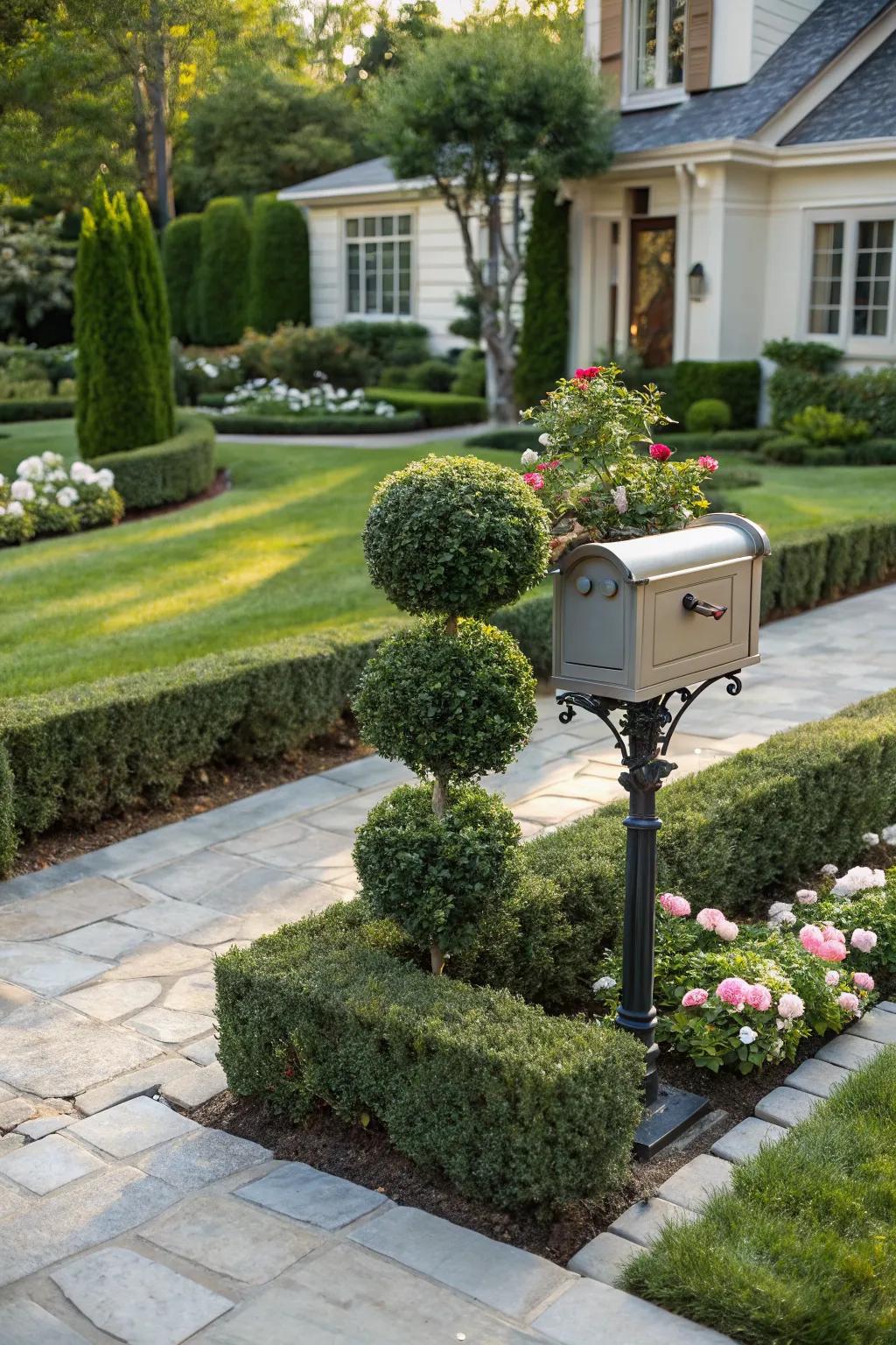 Topiary adds a formal touch of elegance.