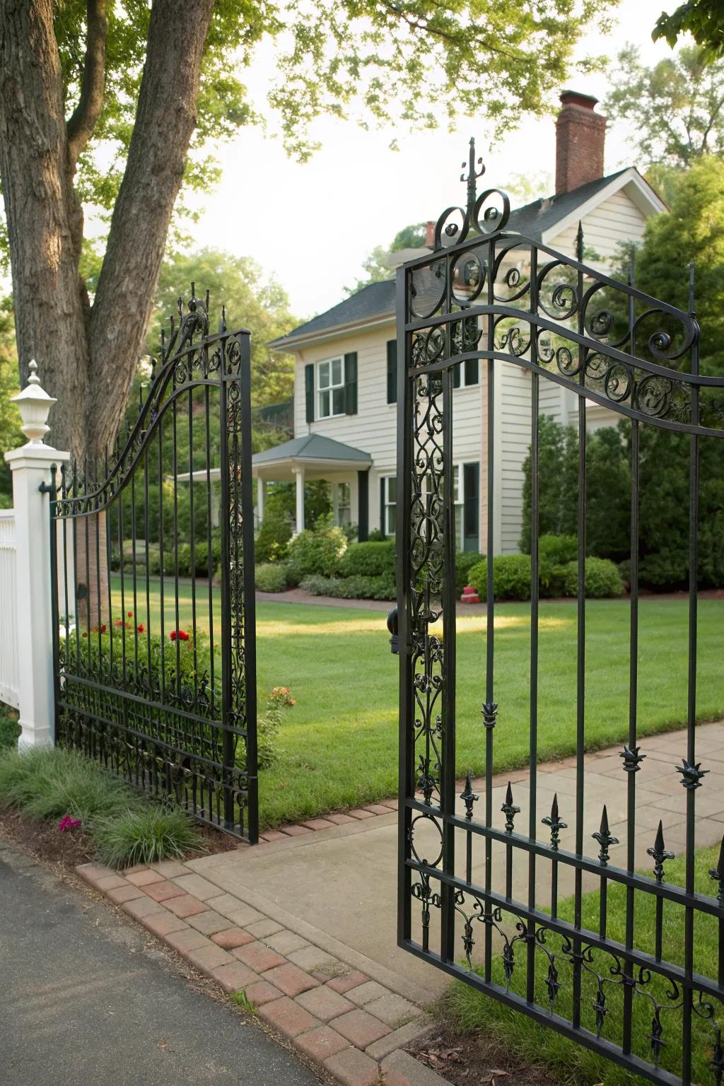 Timeless elegance: the wrought iron gate.