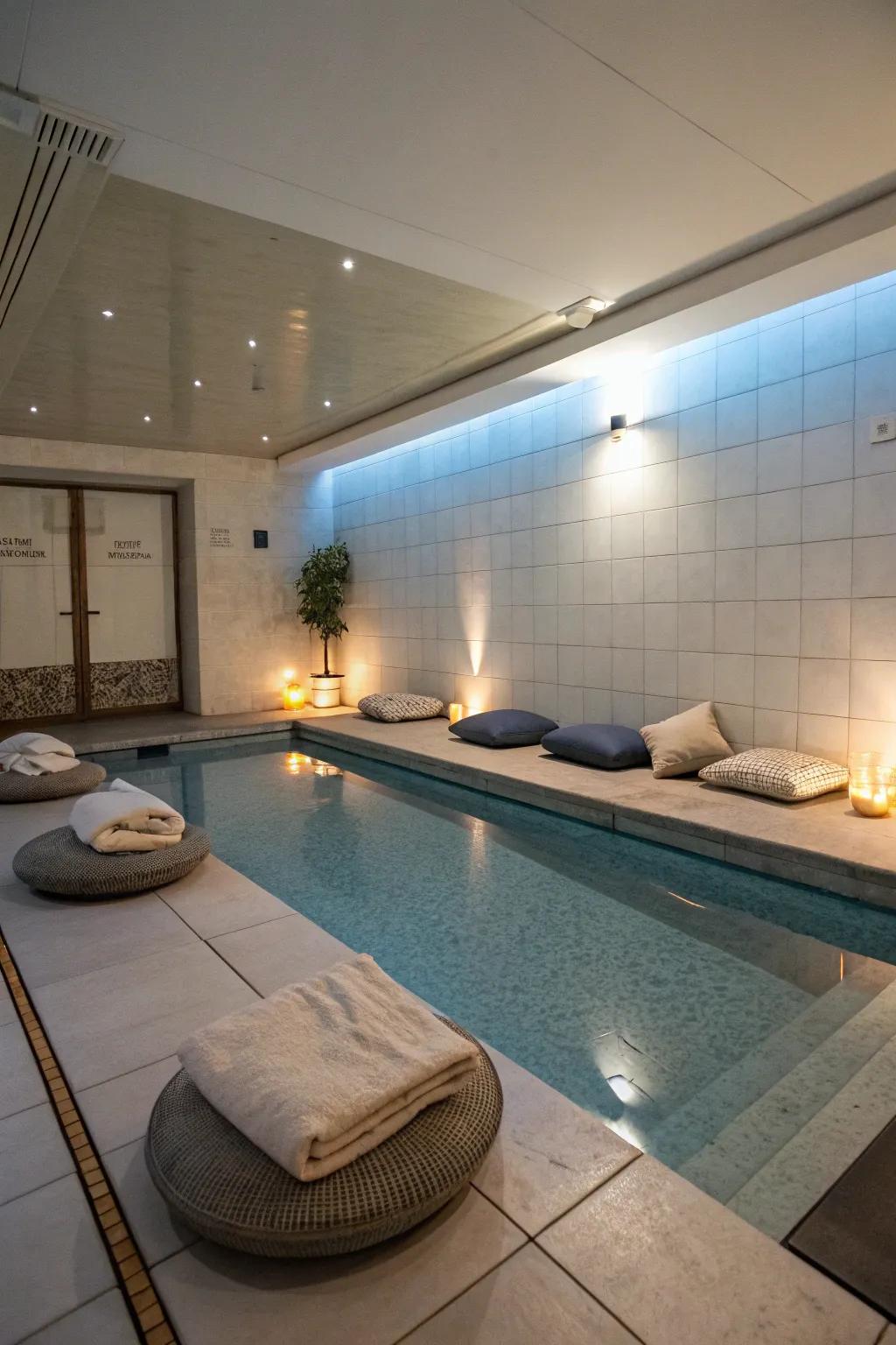 A peaceful meditation space where a pool used to be.