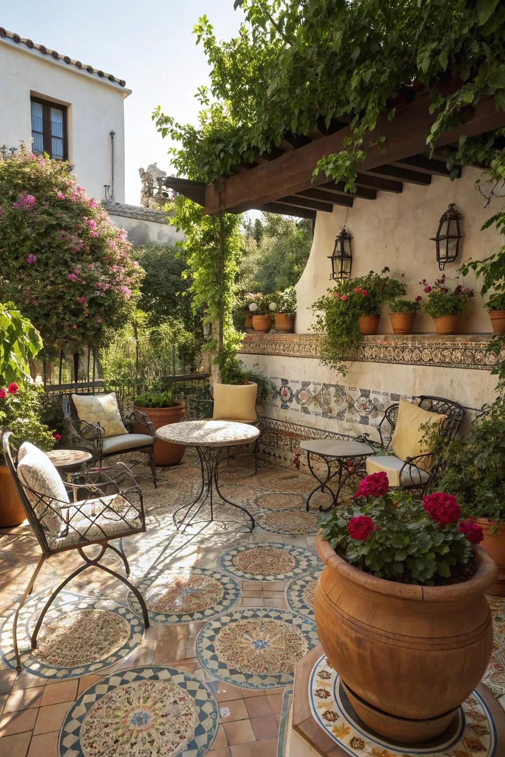 A sun-drenched patio is perfect for relaxation and soaking up the rays.