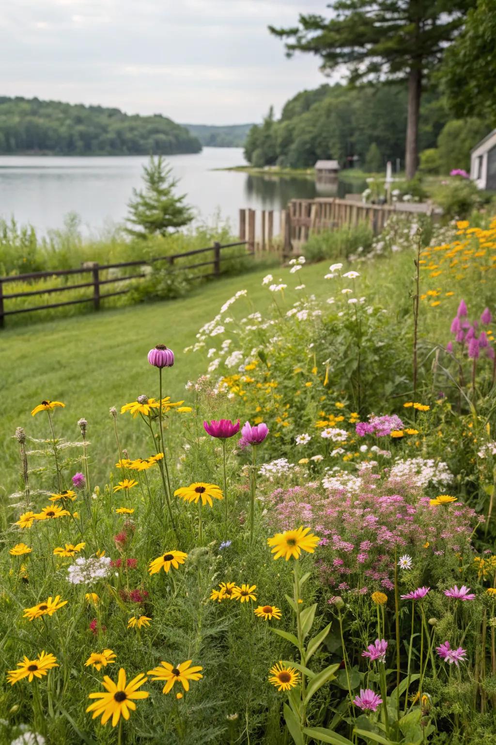 Invite nature in with a vibrant wildflower meadow that supports local pollinators.