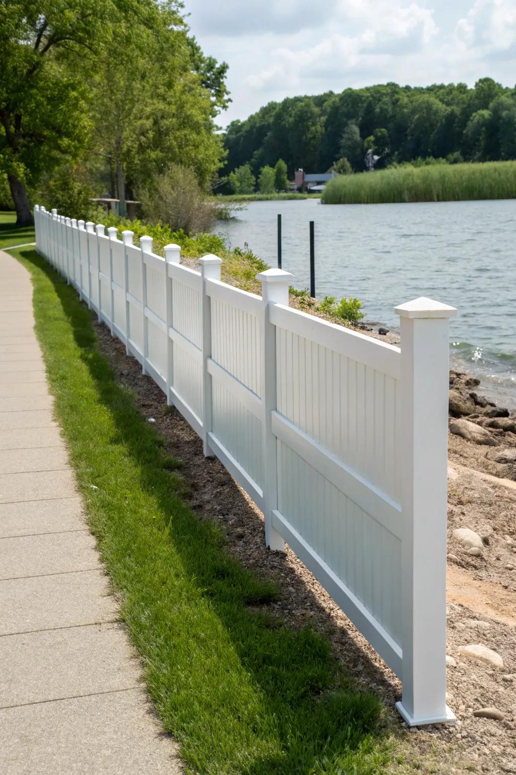 Weather-resistant vinyl for a lasting fence solution.