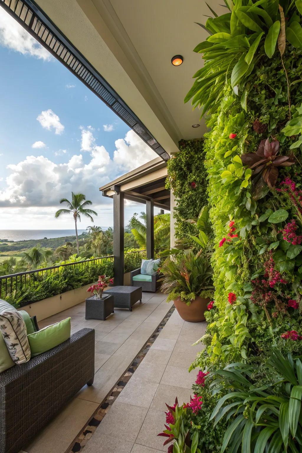 Vertical gardens add life to any wall.