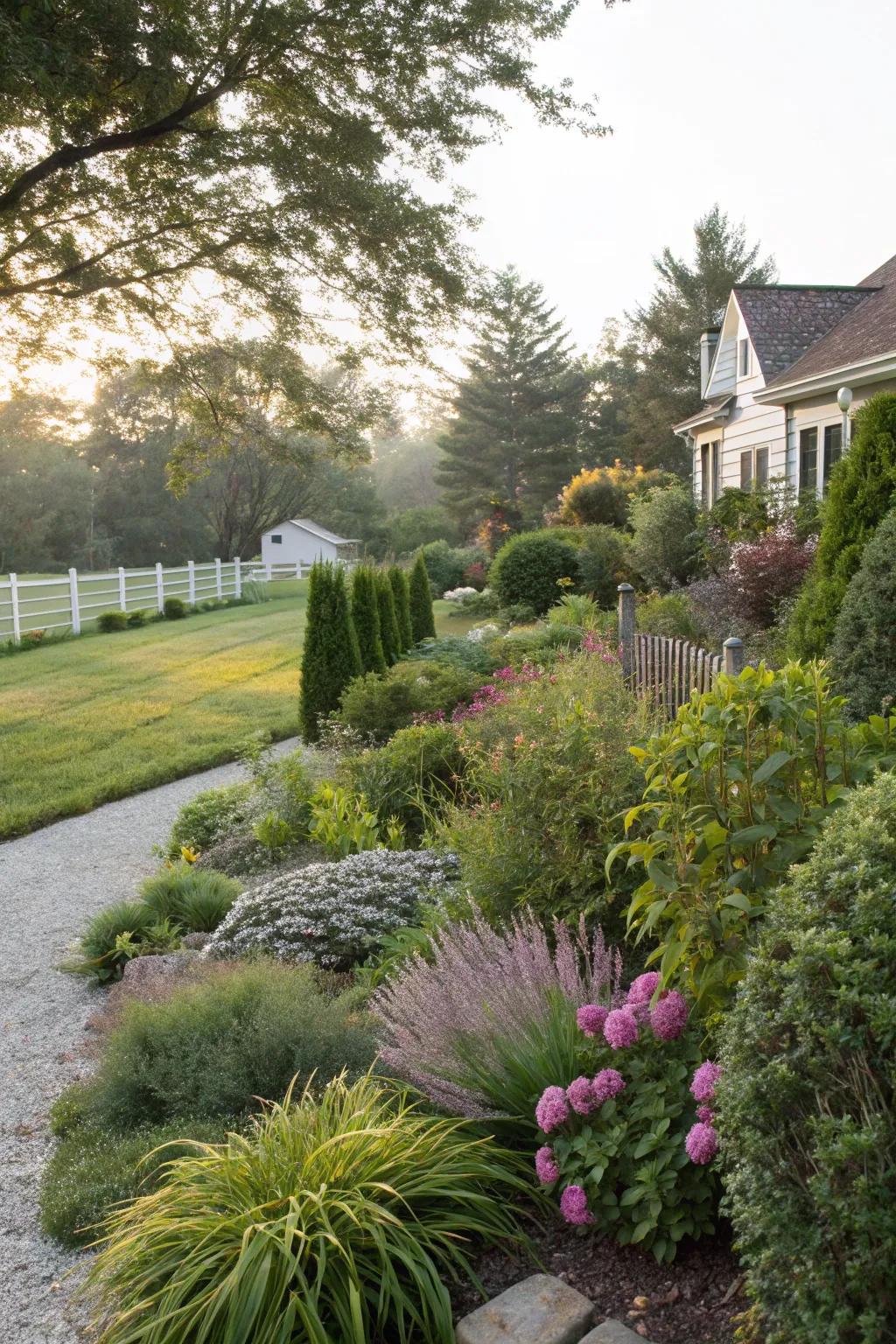 Add depth with layered plantings.