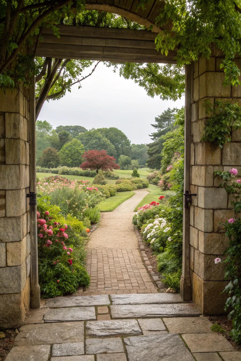 Create an inviting entryway with block artistry.