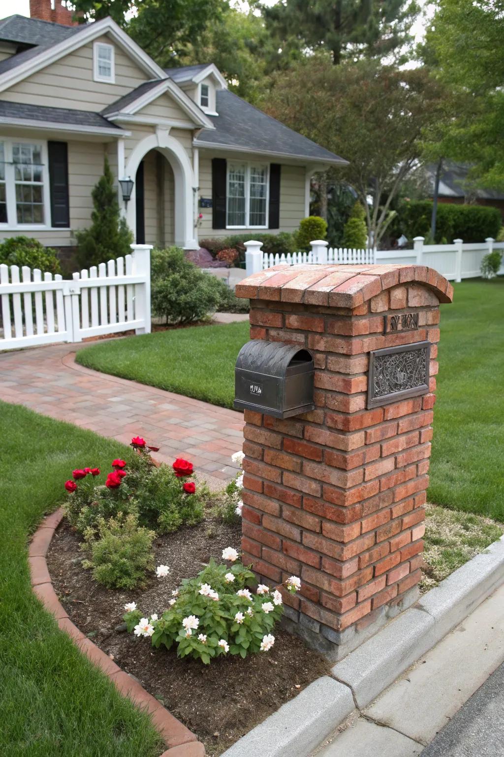 Enhance curb appeal with a decorative brick mailbox surround.