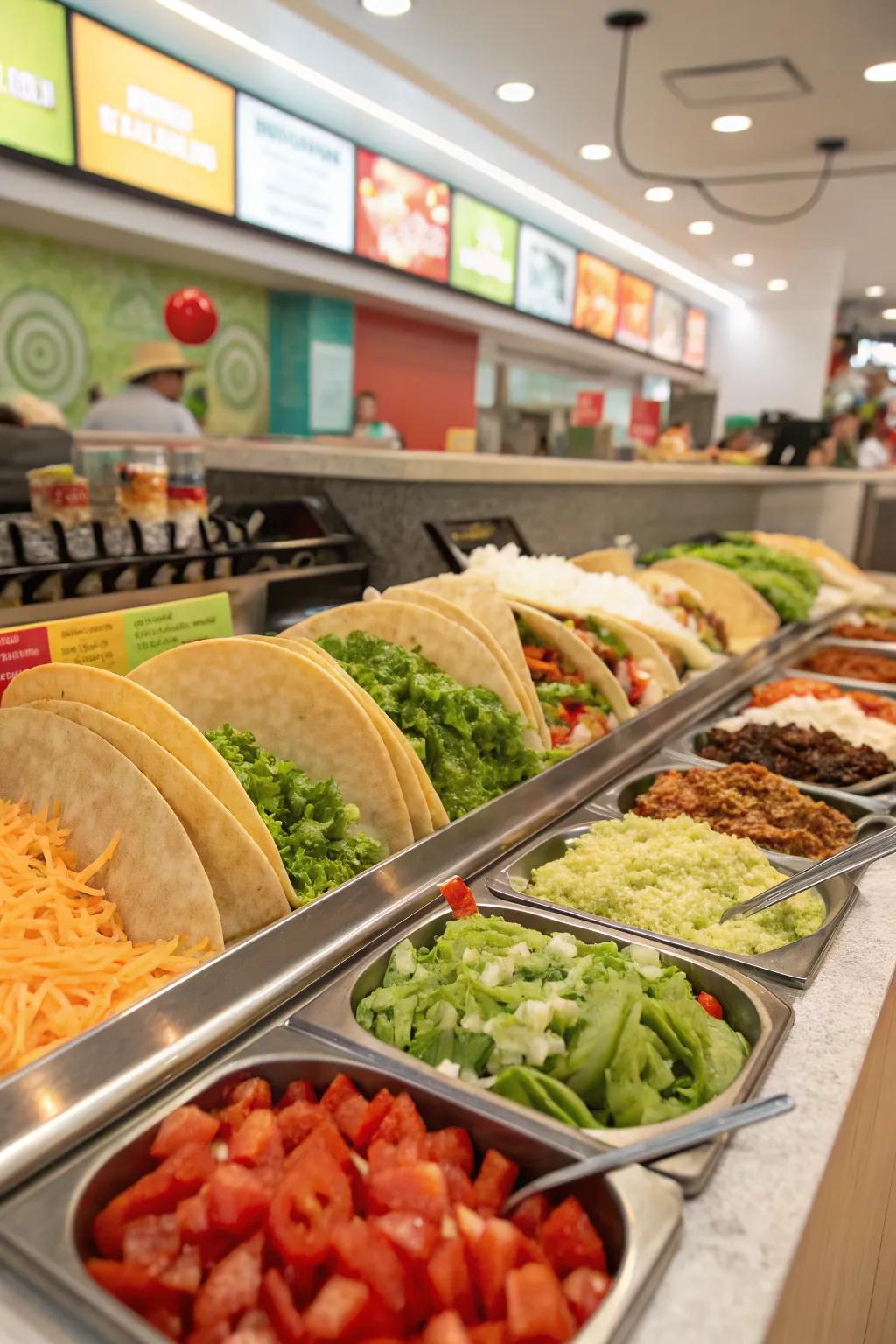 Let guests customize their meals with casual self-serve food stations.