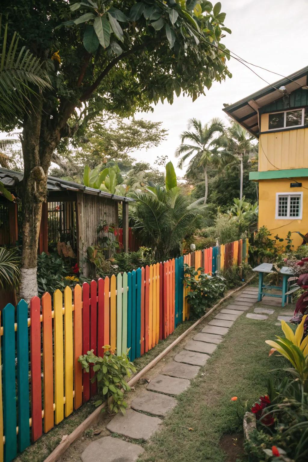 Color block fences add vibrancy and personality to any garden.