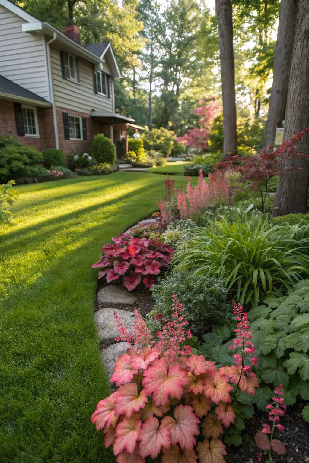 Coral Bells bring vibrant color to shaded areas with ease.