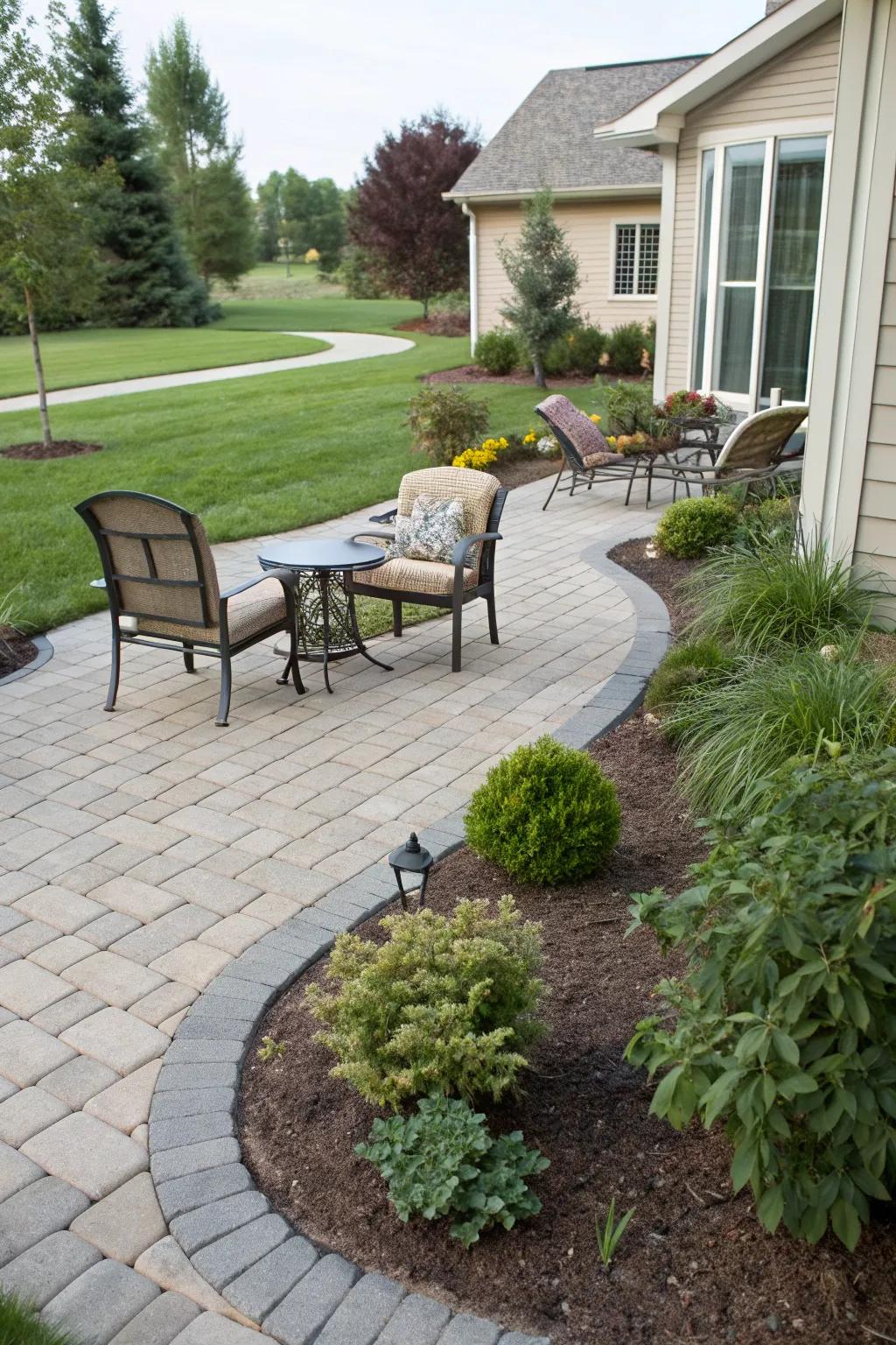 Paver patios offer durability and beauty with low maintenance.