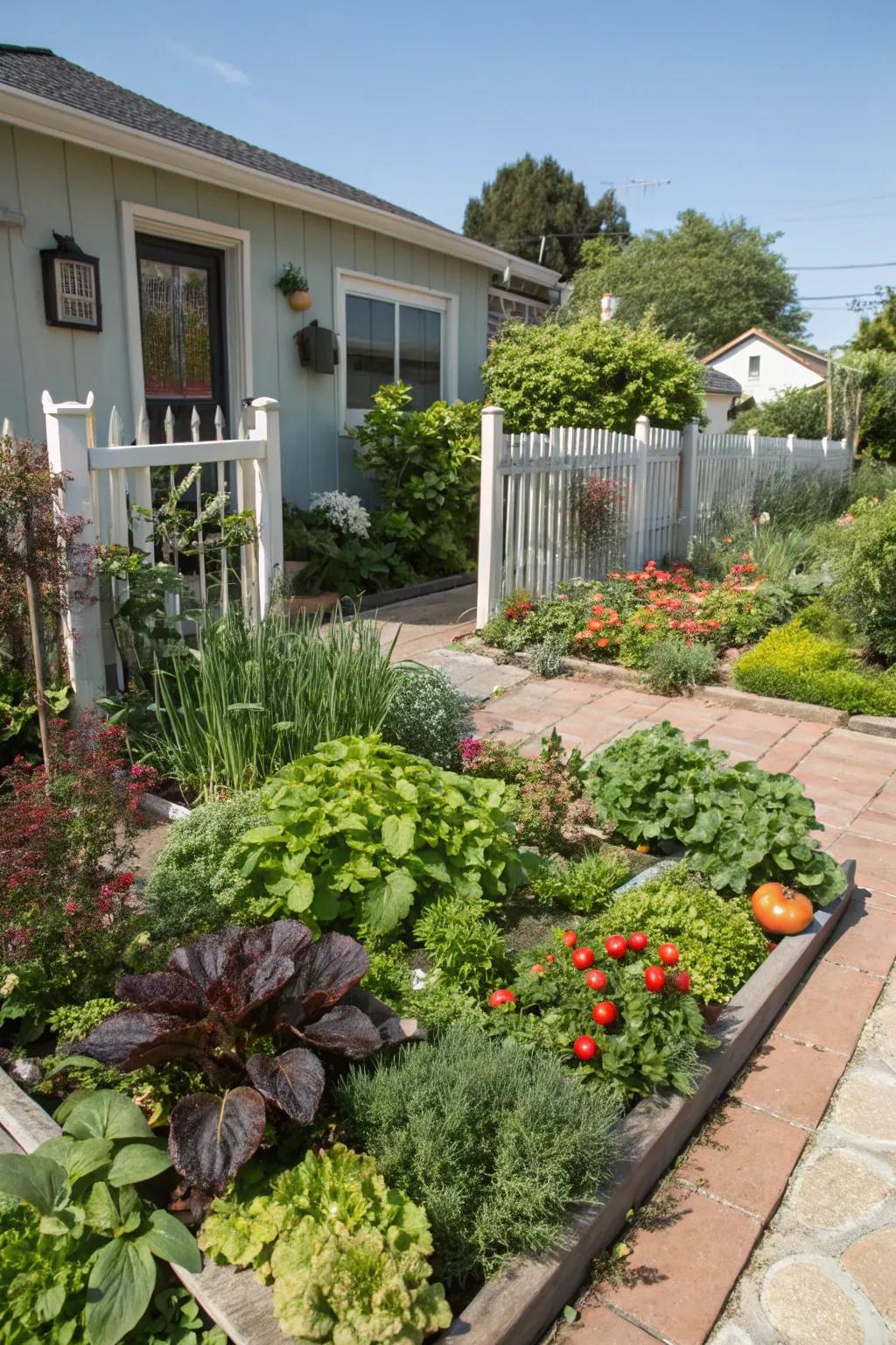 Edible landscaping combines beauty with utility.