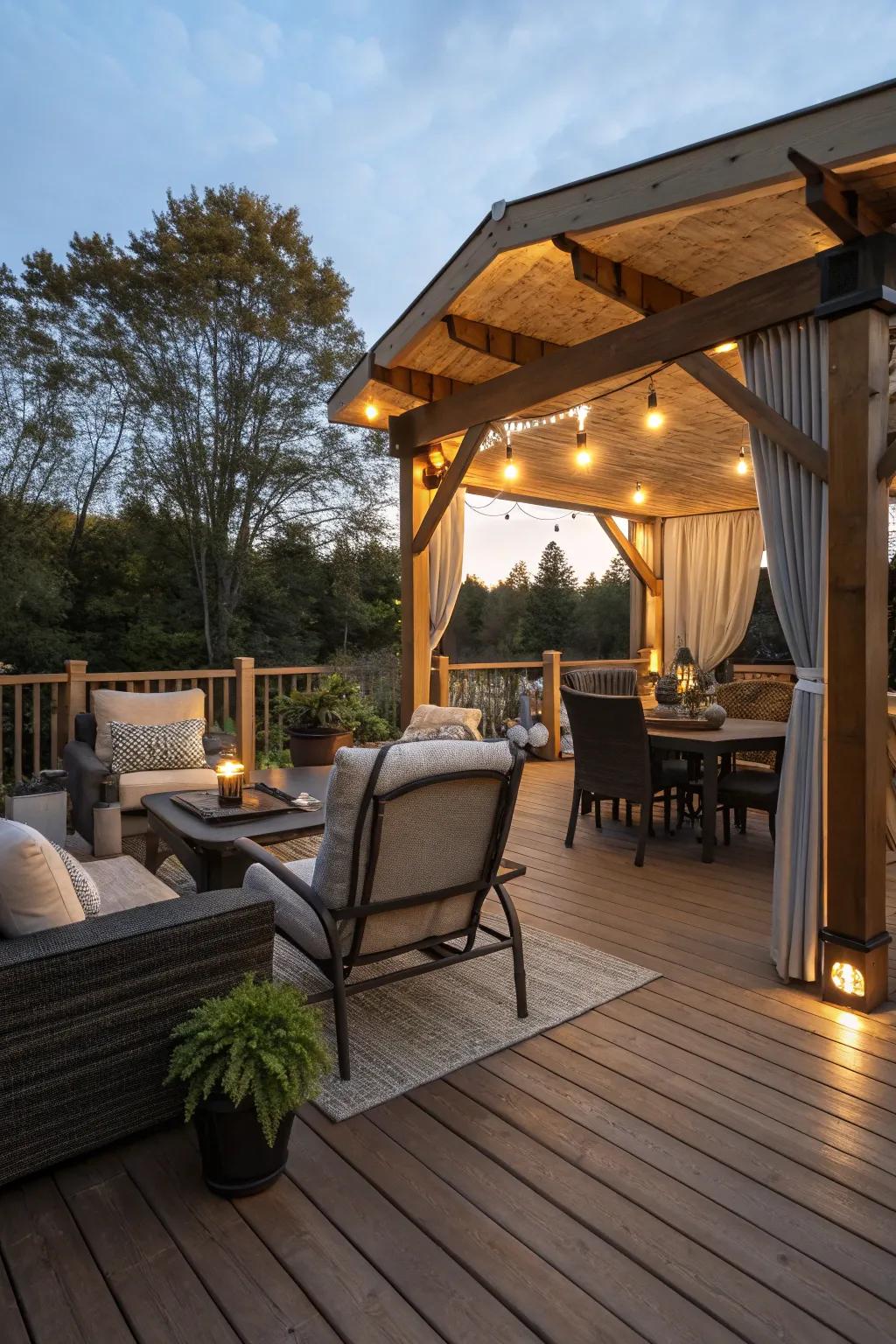 Integrated seating lights enhance comfort and visibility.