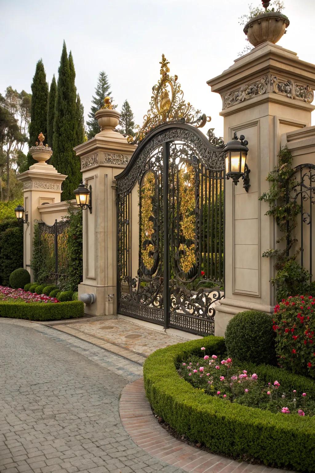 Luxurious gates that combine elegance with security.