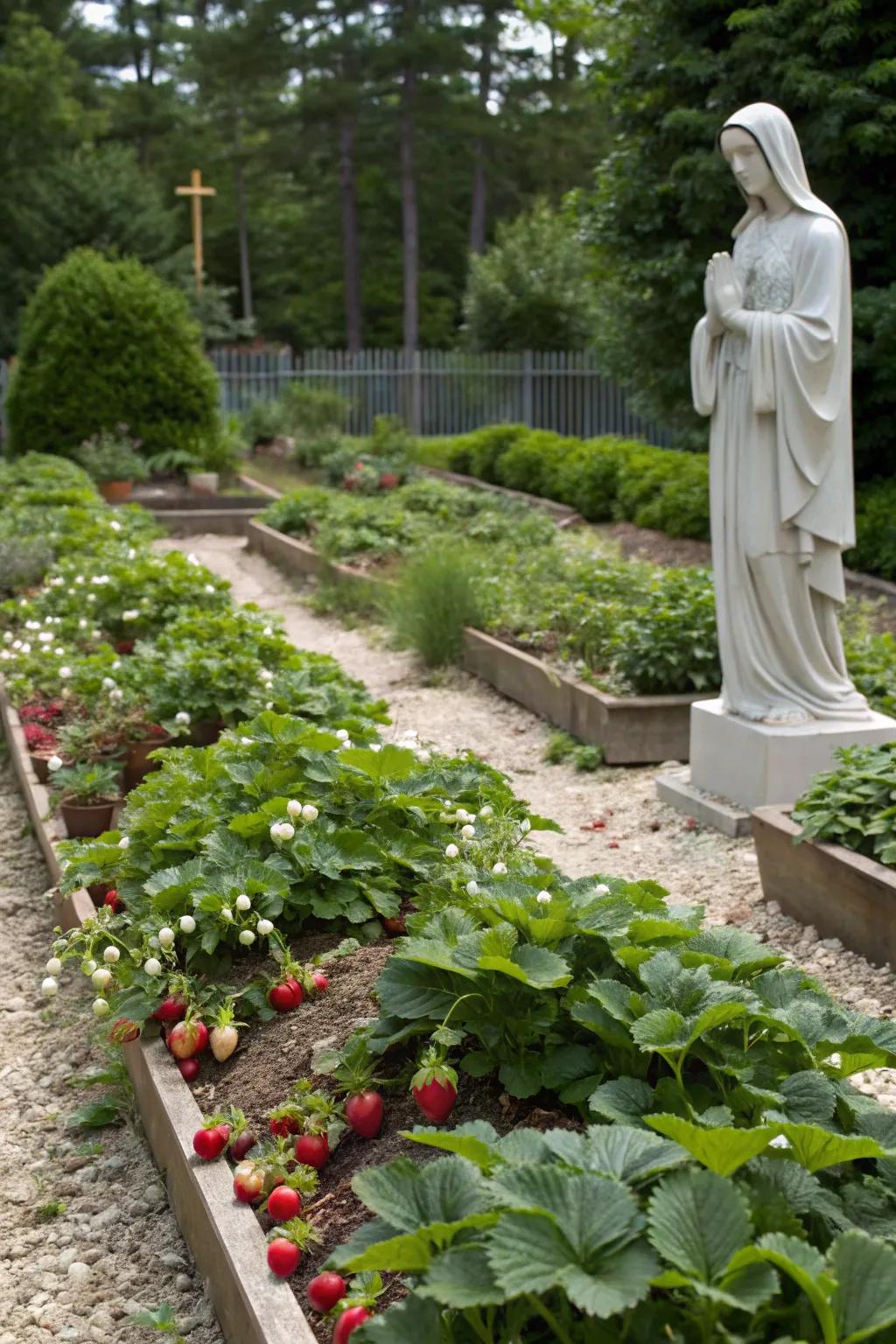 Edible plants add beauty and deliciousness to a Mary garden.