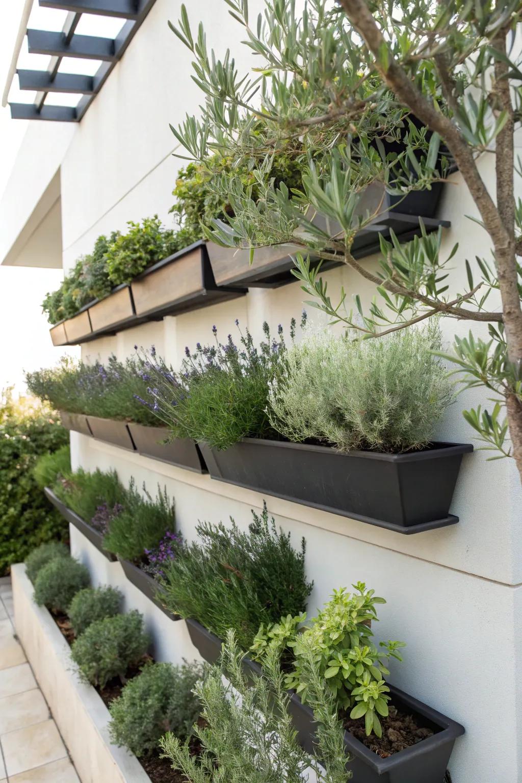 Vertical gardens bring lush greenery to small spaces.