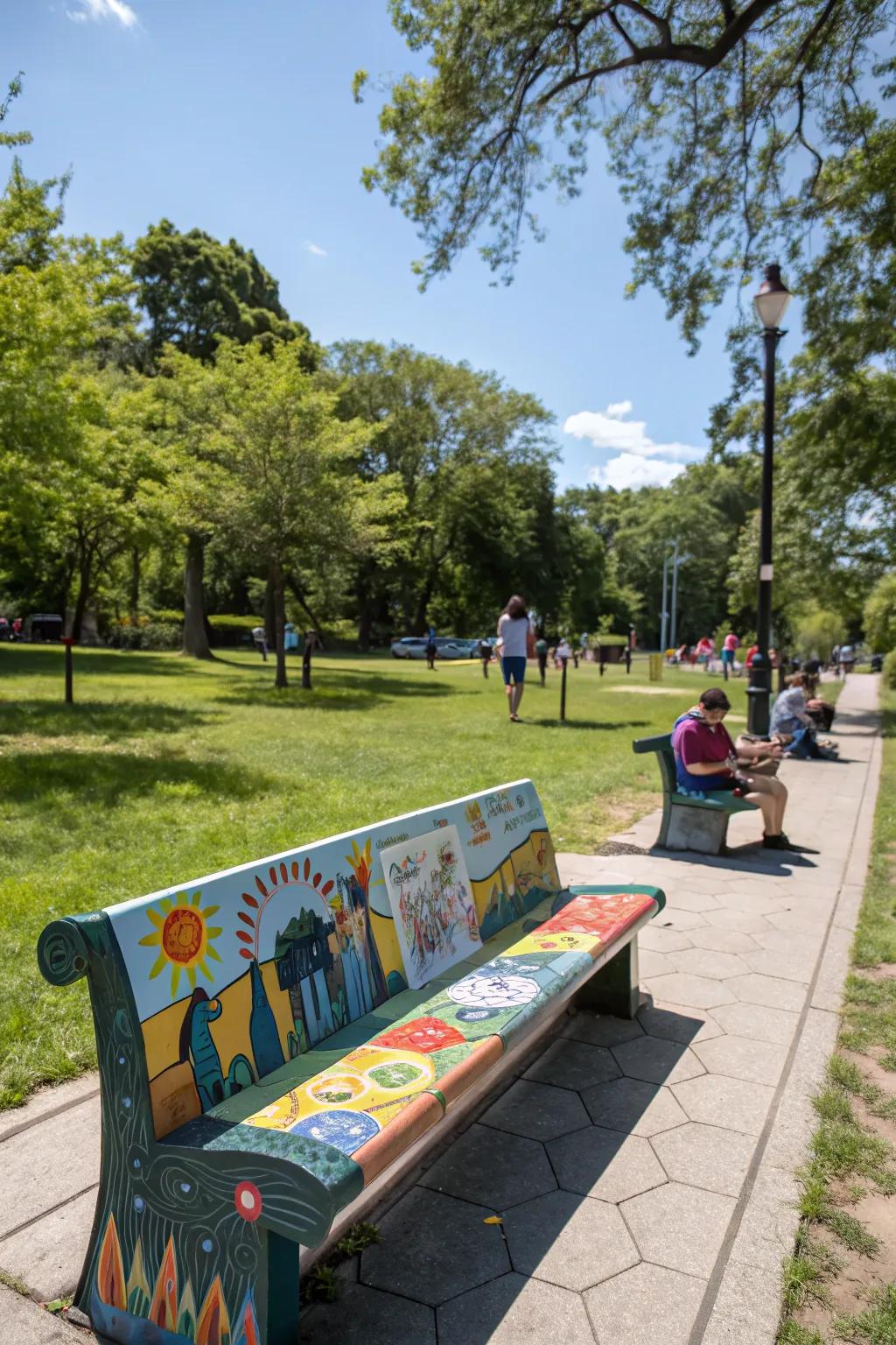 A community-designed bench celebrating shared memories.