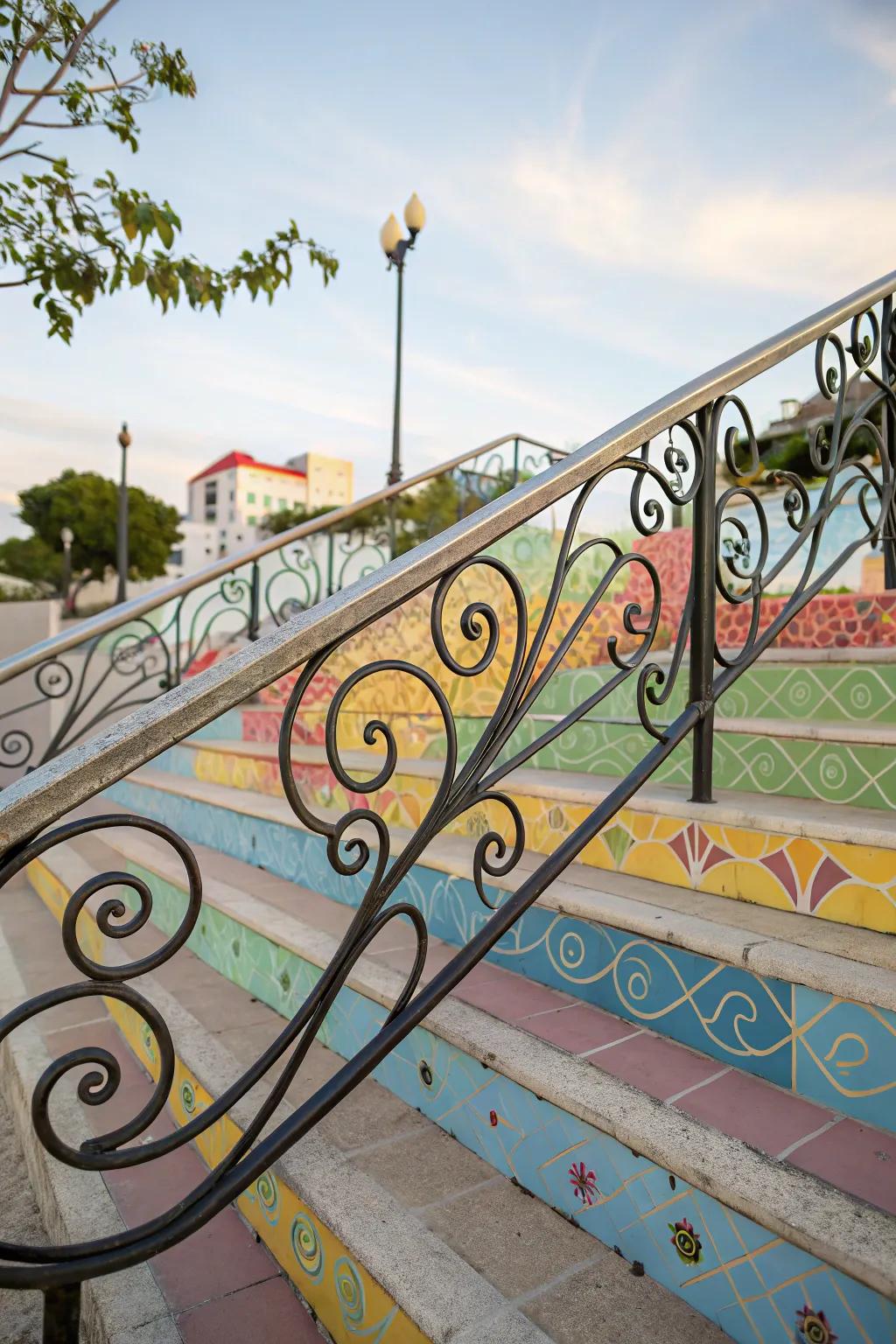 Whimsical patterns in handrails can add a playful element to your home.