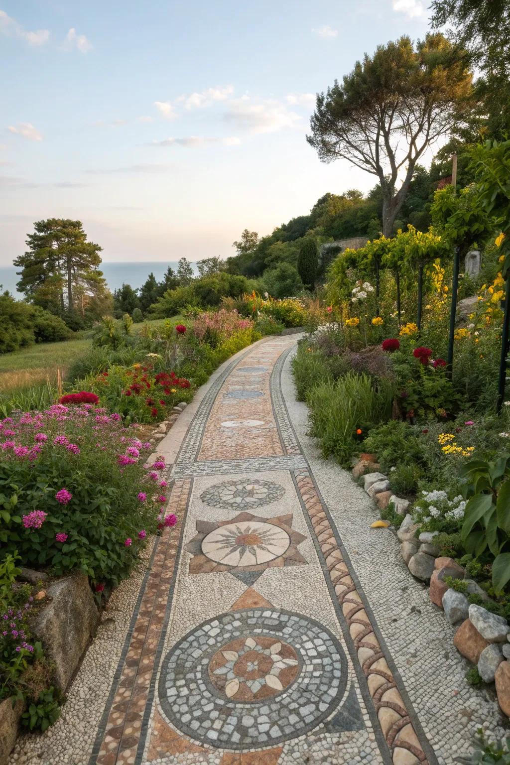 Creative pathways add personality and guide visitors through the garden.