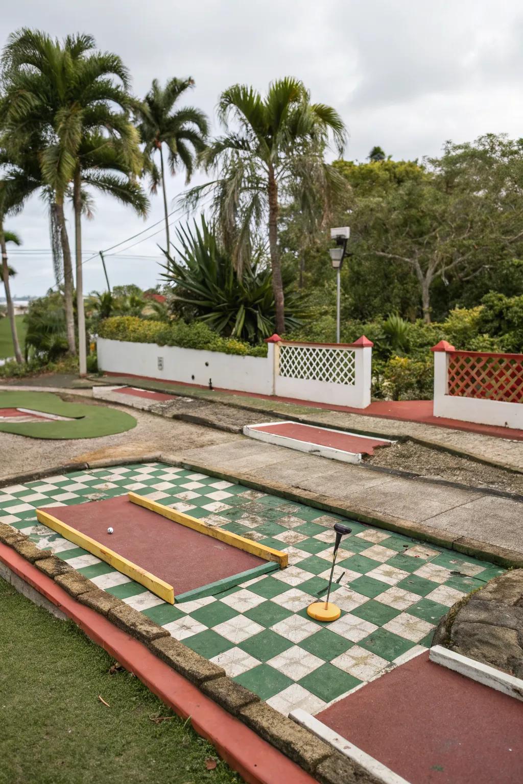 A retro-themed mini golf course that captures the charm of bygone eras.