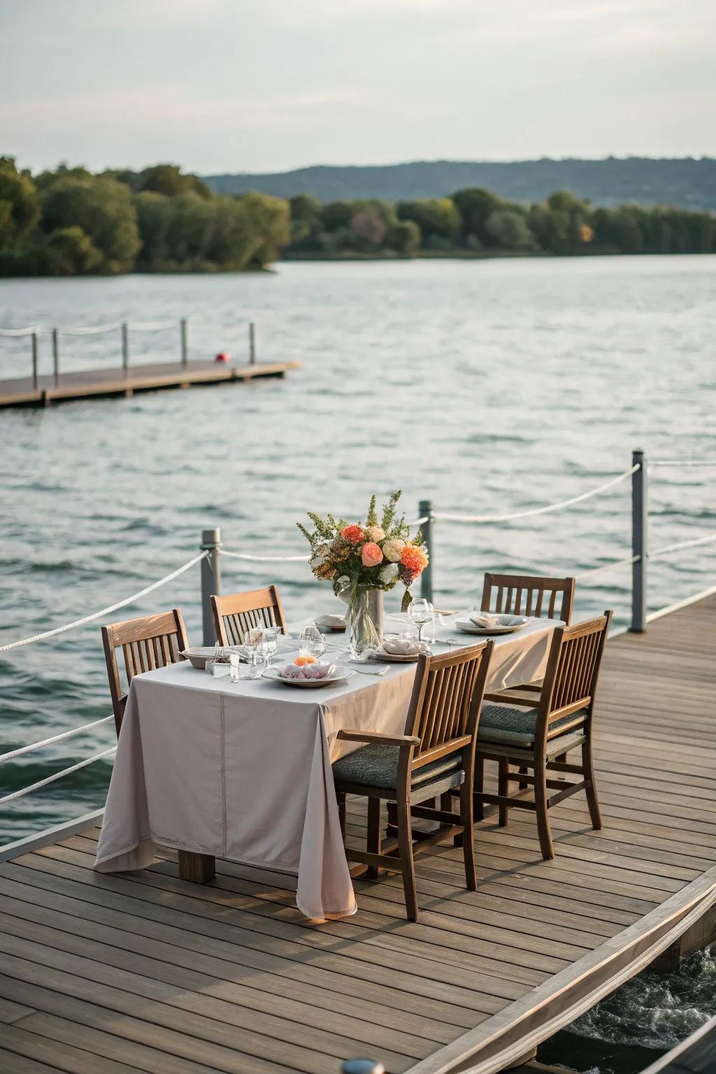 Dockside dining areas offer a unique setting for enjoying meals by the water.