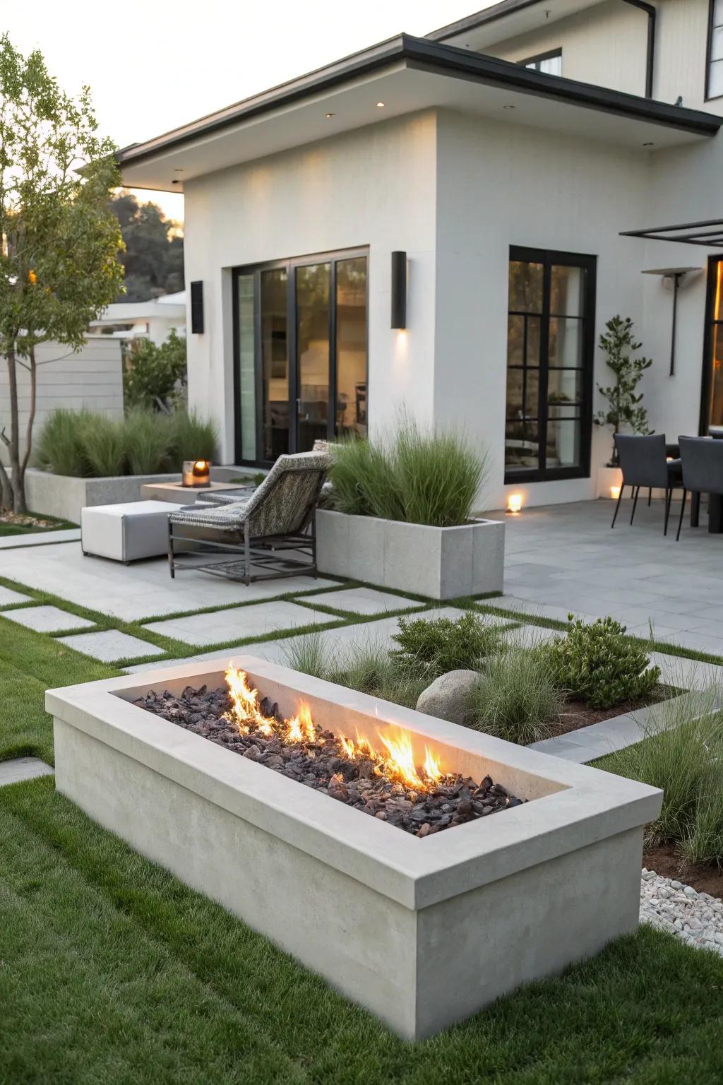 Concrete fire pits are perfect for cozy outdoor gatherings.