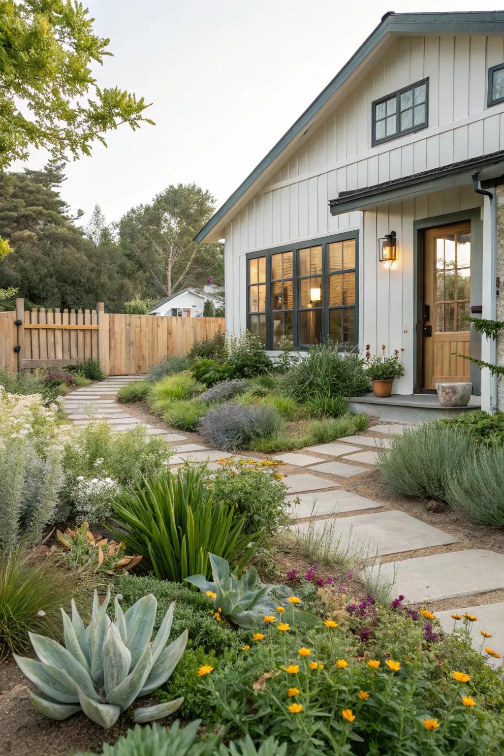A mix of textures creates visual interest and depth.