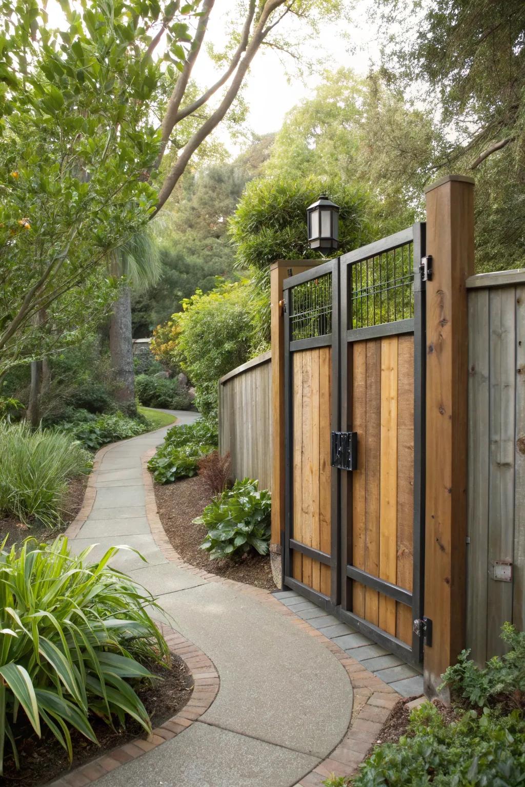 An eco-friendly gate made with sustainable materials.