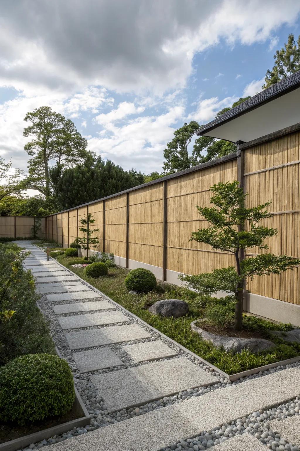 Bamboo screens add a tranquil, exotic touch to outdoor spaces.