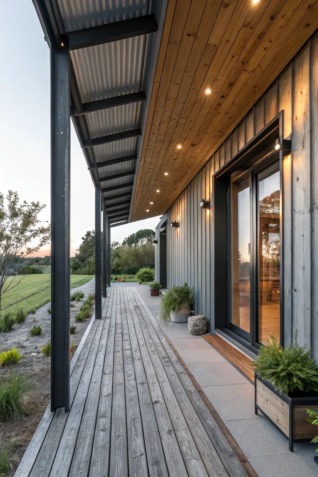 Contrasting materials add depth.