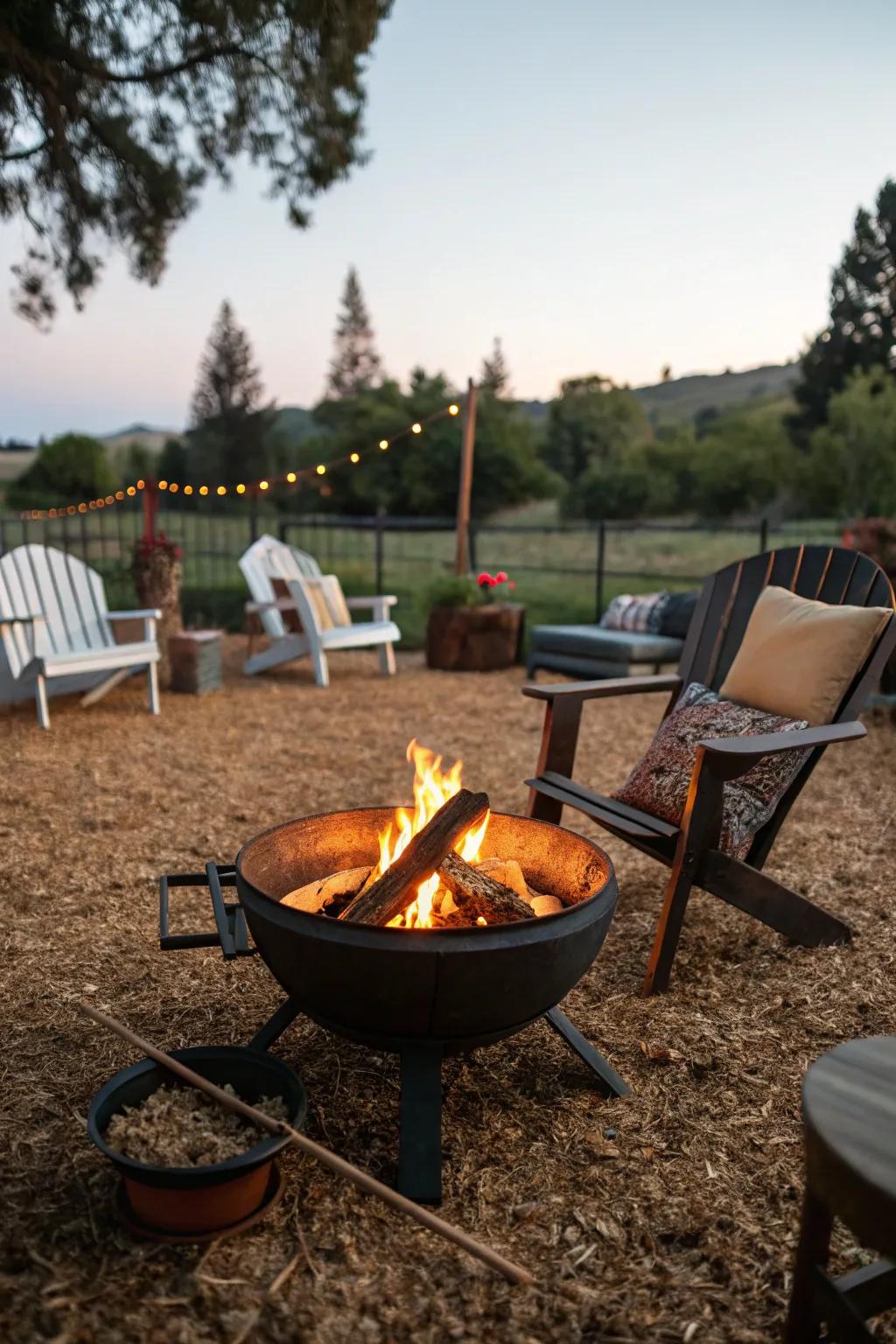 Portable fire pits offer flexibility and convenience.