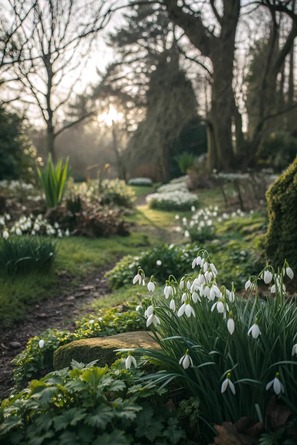 Seasonal bulbs add early bursts of color.
