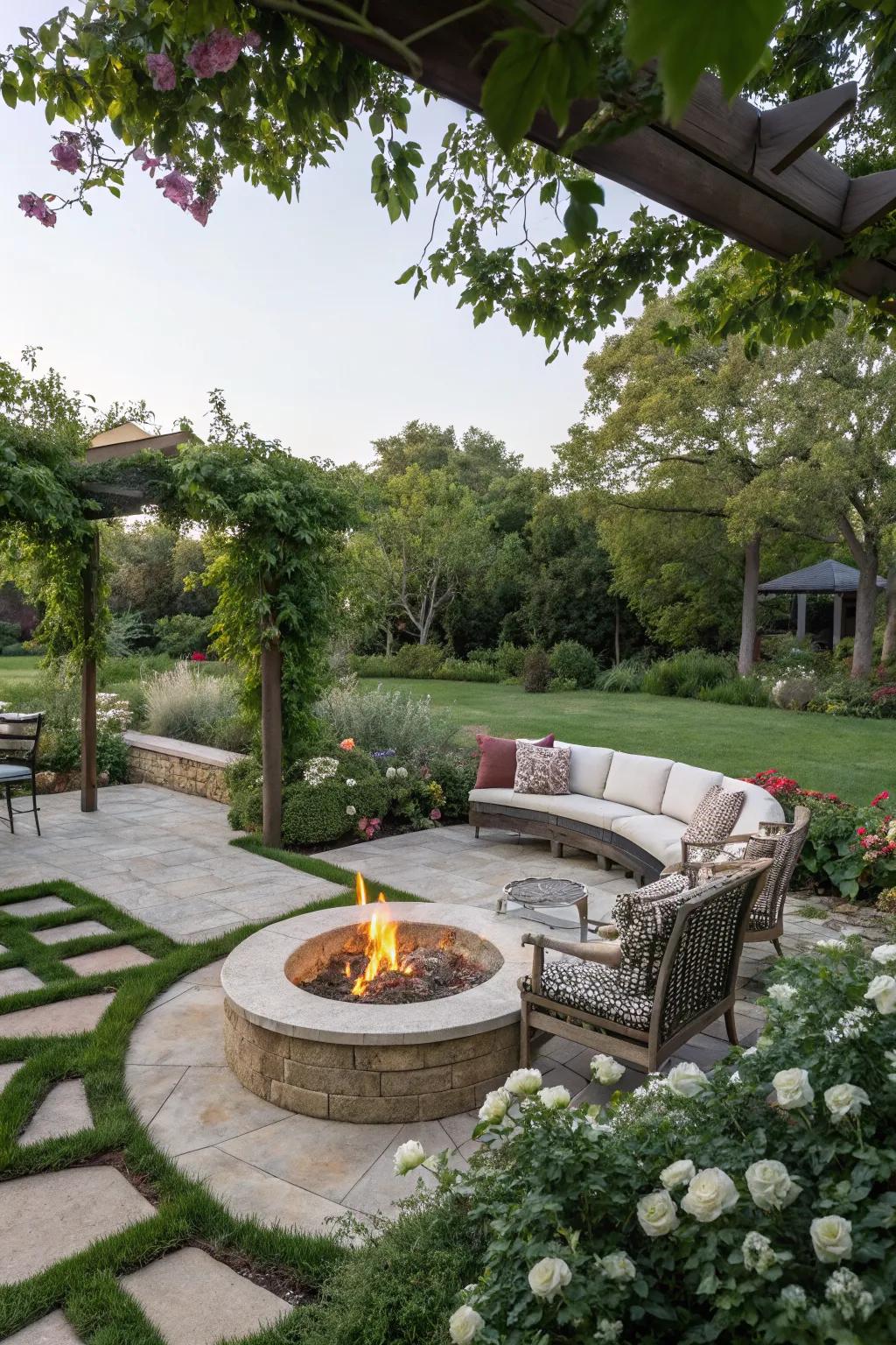 Fire pits create a warm and inviting focal point for gatherings.